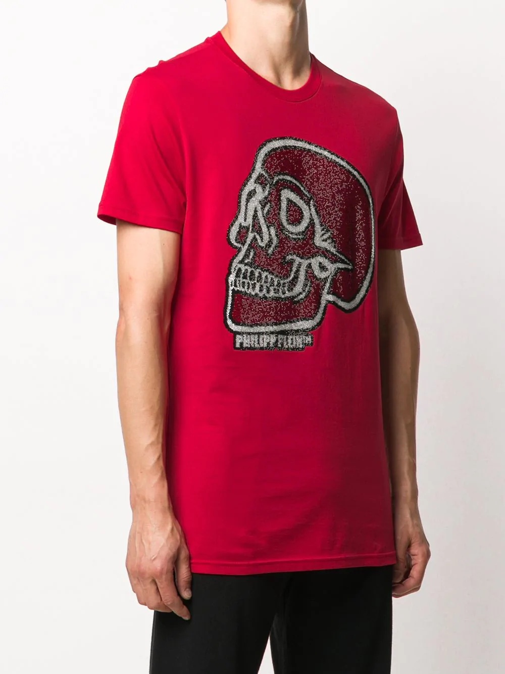 crystal outline skull T-shirt - 3