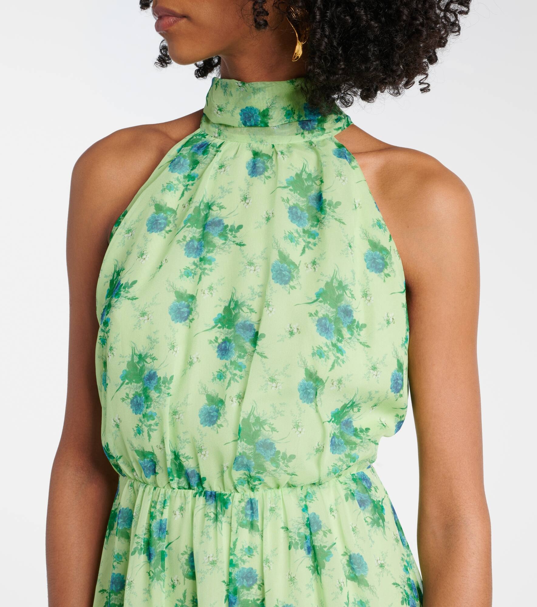 Cactus halterneck silk gown - 4