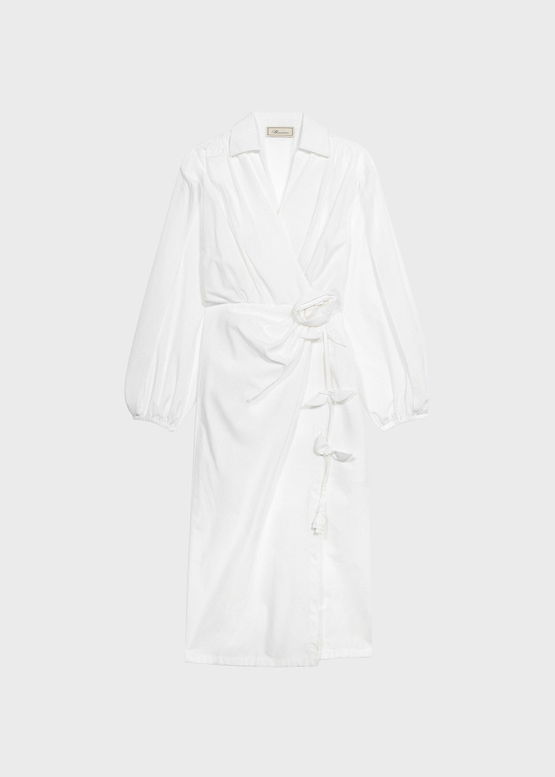 POPLIN MIDI DRESS WITH ROSE DECORATION 1