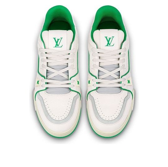 LOUIS VUITTON LV Trainer Sneakers 'White Green' 1ABFAU - 2