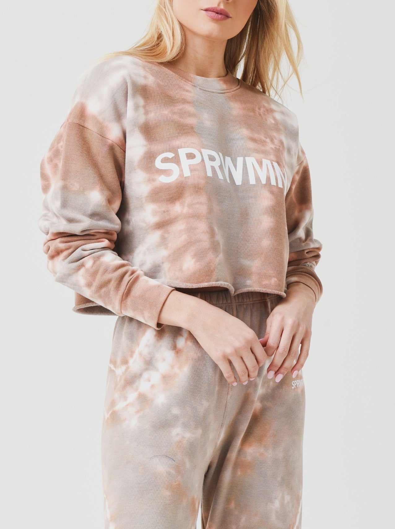 DESERT DUSK COTTON CROPPED LOGO SWEATSHIRT - 2