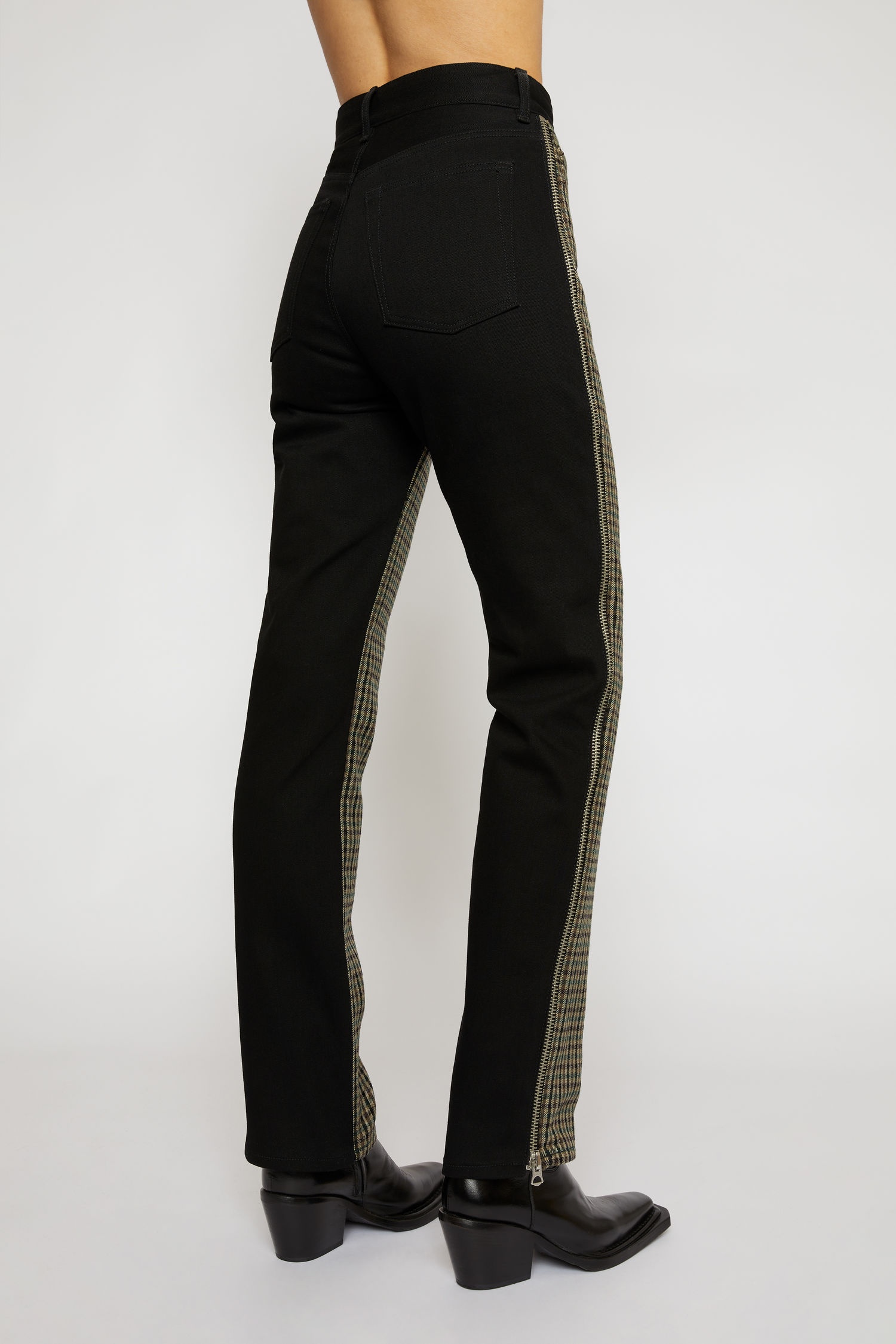 Repurposed zip trousers brown/black - 4