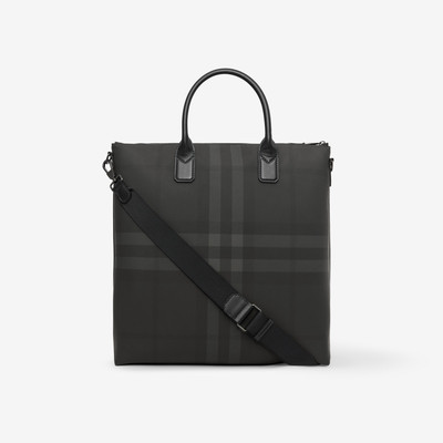 Burberry Charcoal Check and Leather Tote outlook