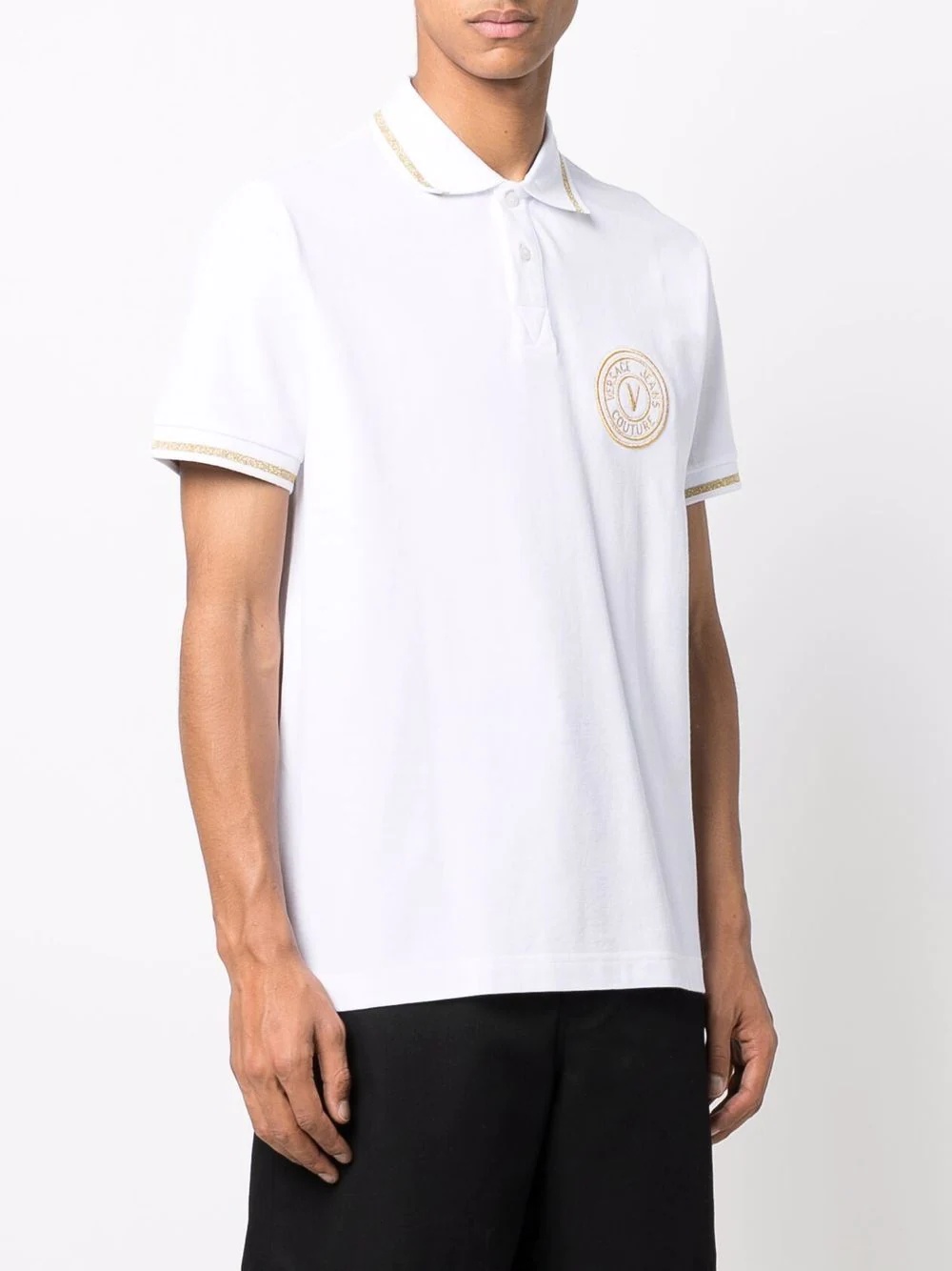 V-Emblem motif polo shirt - 3