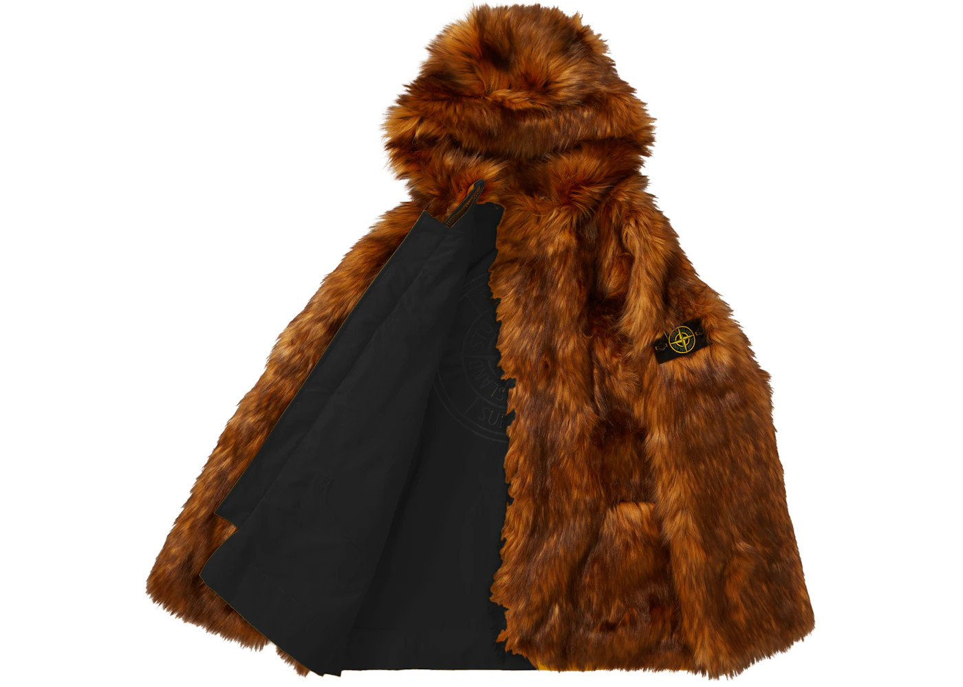 Supreme Stone Island Formula Steel Reversible Faux Fur Parka Black - 3
