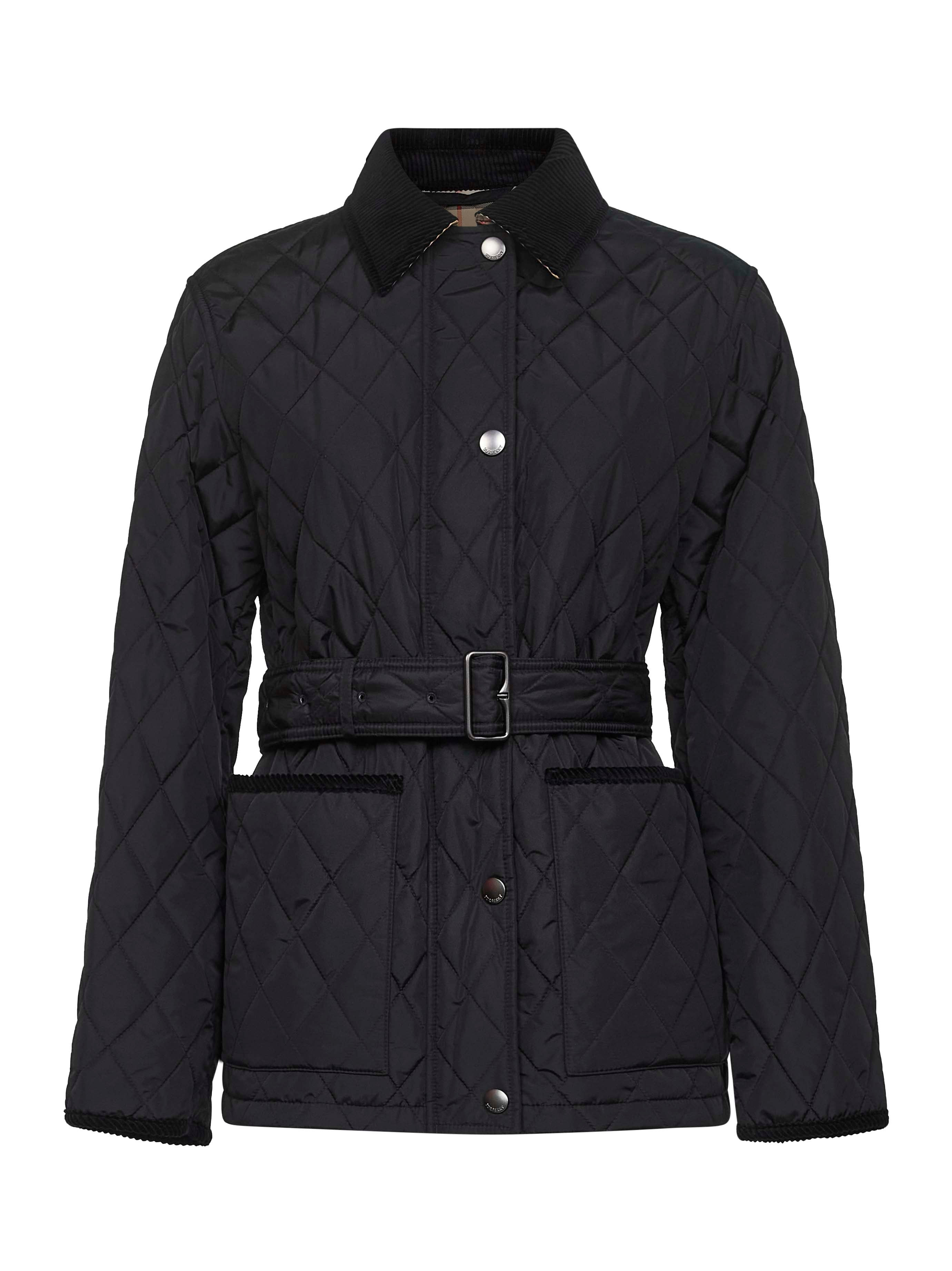 Burberry Women Black Nylon Belted Quilted Jacket - 1