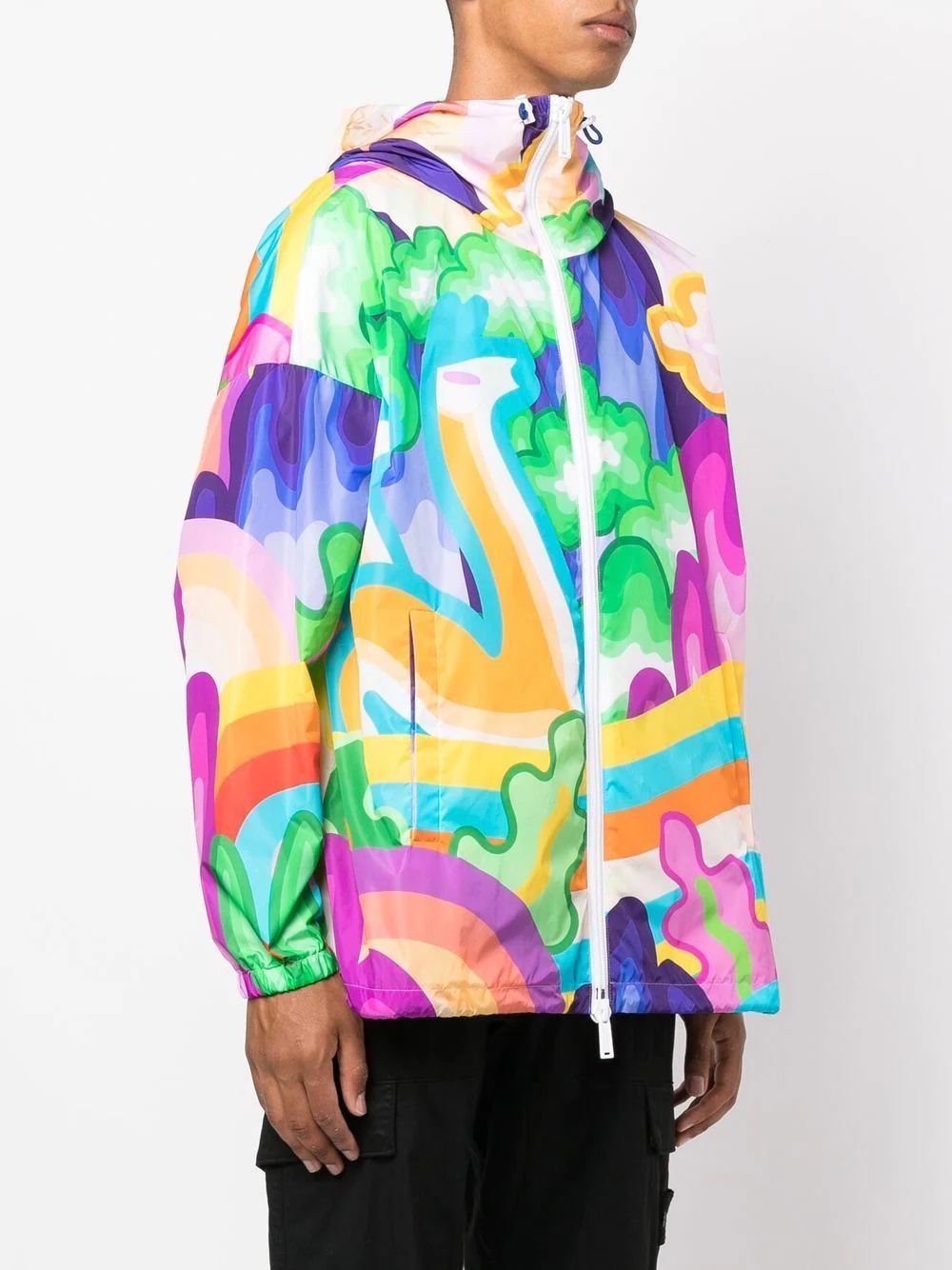 all-over graphic-print hooded jacket - 3