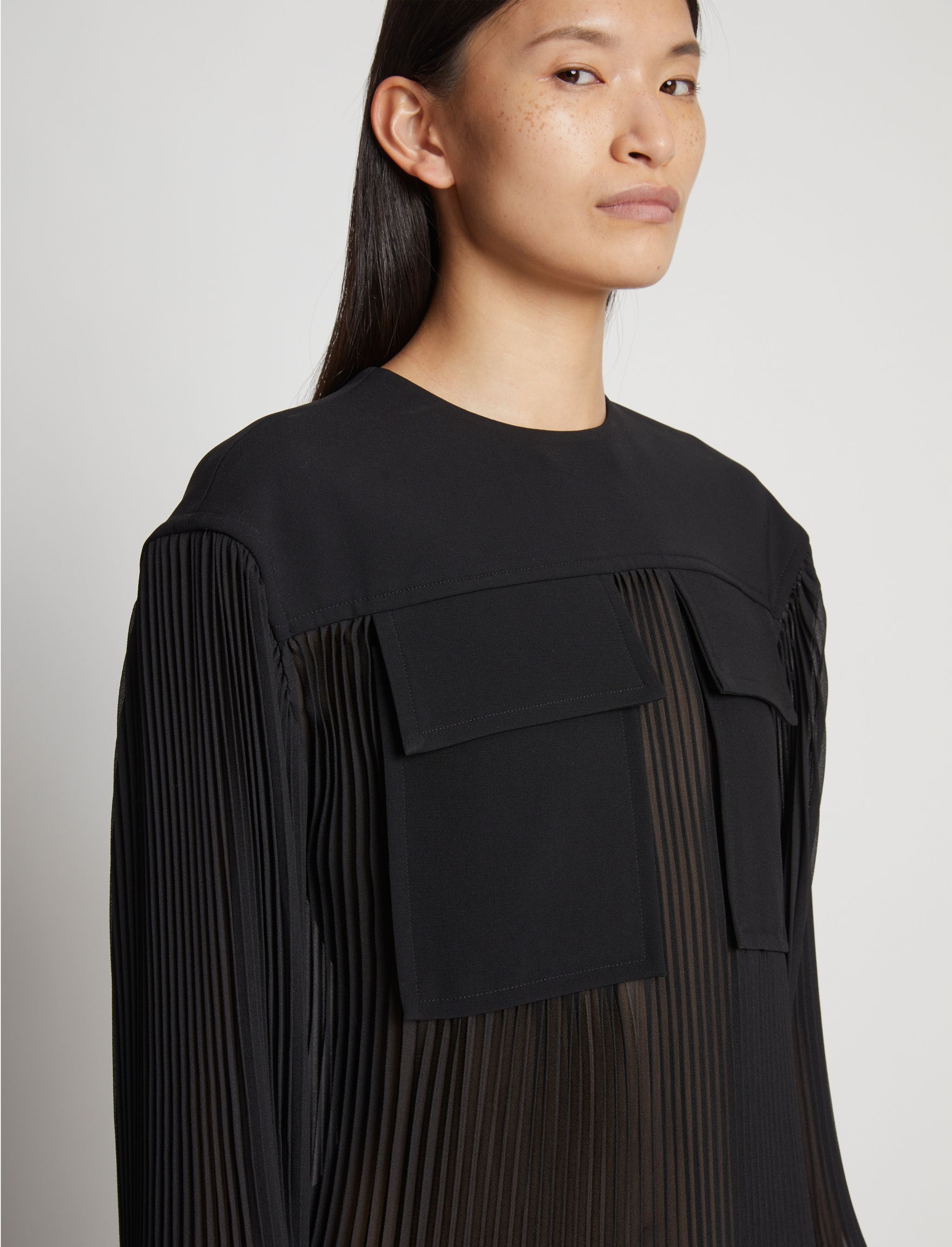 Sheer Pleated Flou Top - 6