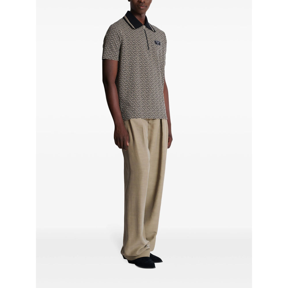 Balmain Black Polo Shirts Men - 4