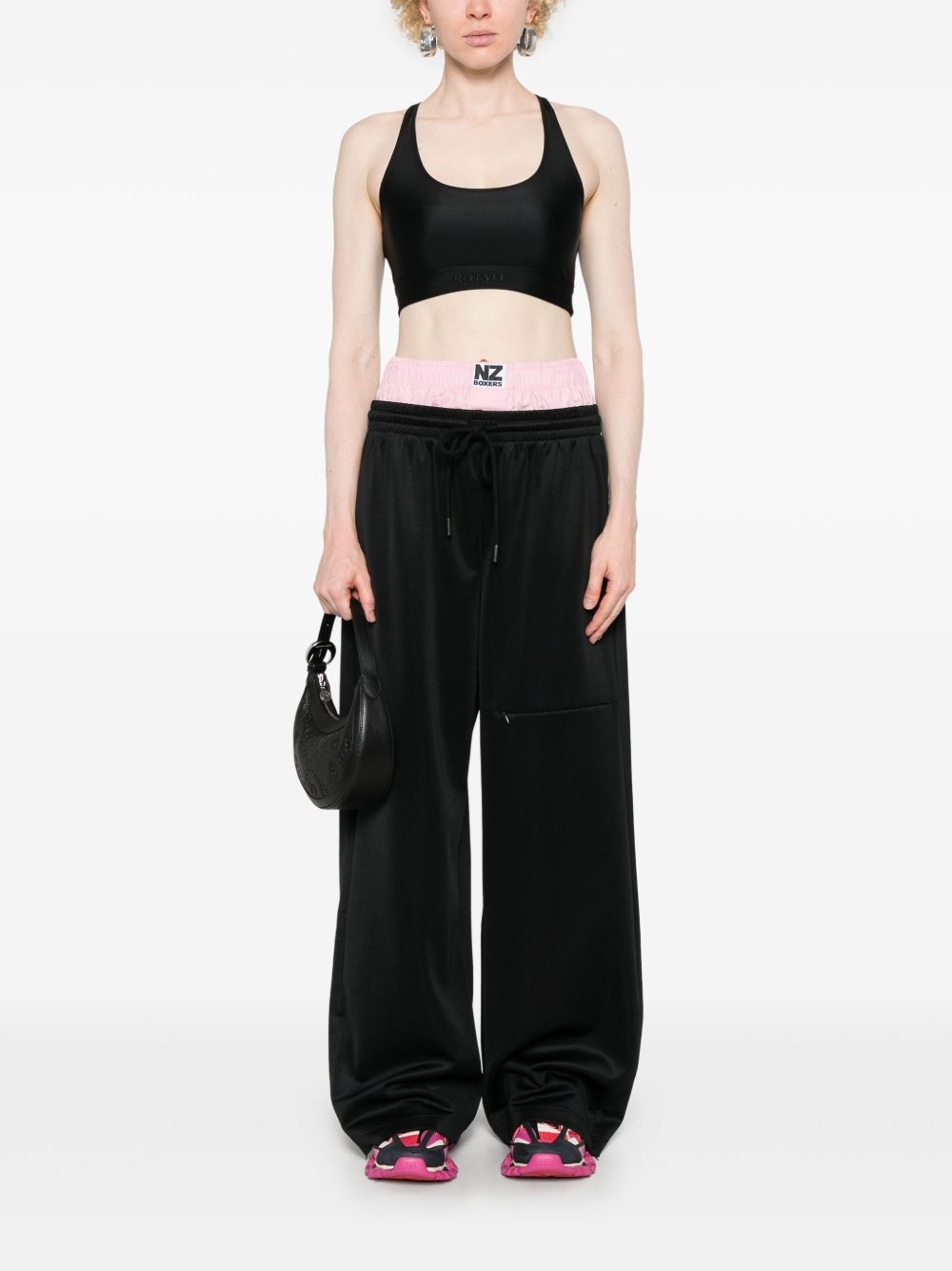 logo-embroidered crop top - 2