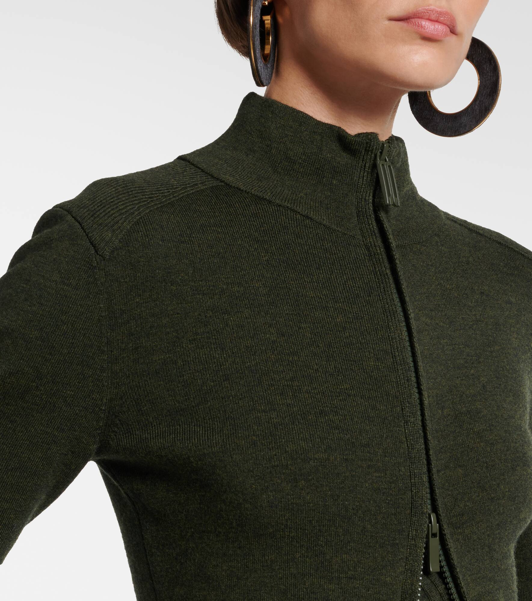 Wool-blend zip-up sweater - 4