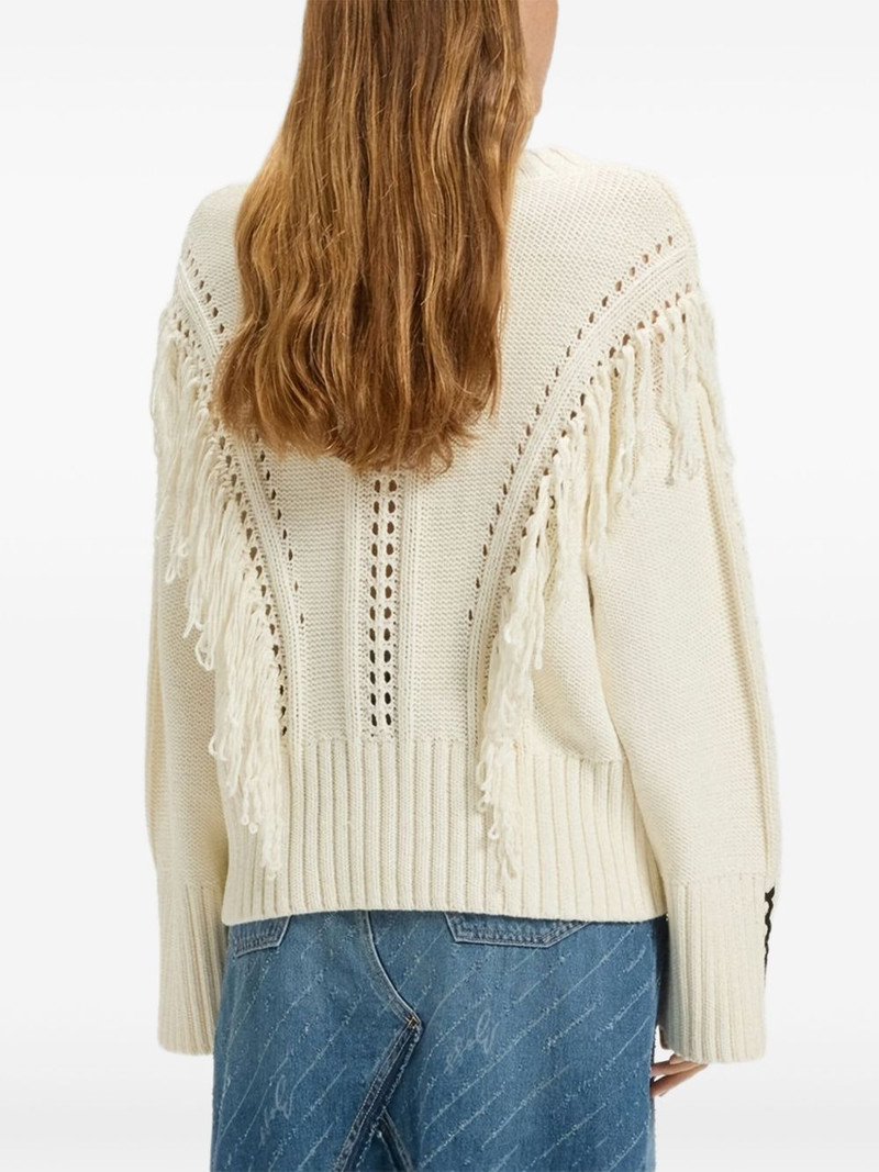 BOSS cable-knit fringe sweater outlook