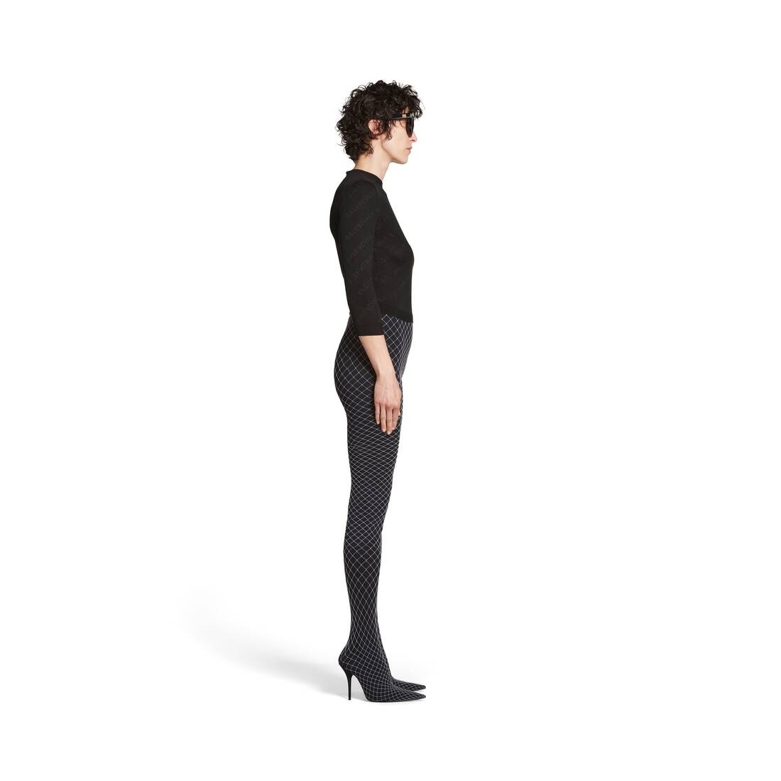 Women's Mini Allover Logo Sweater in Black - 3