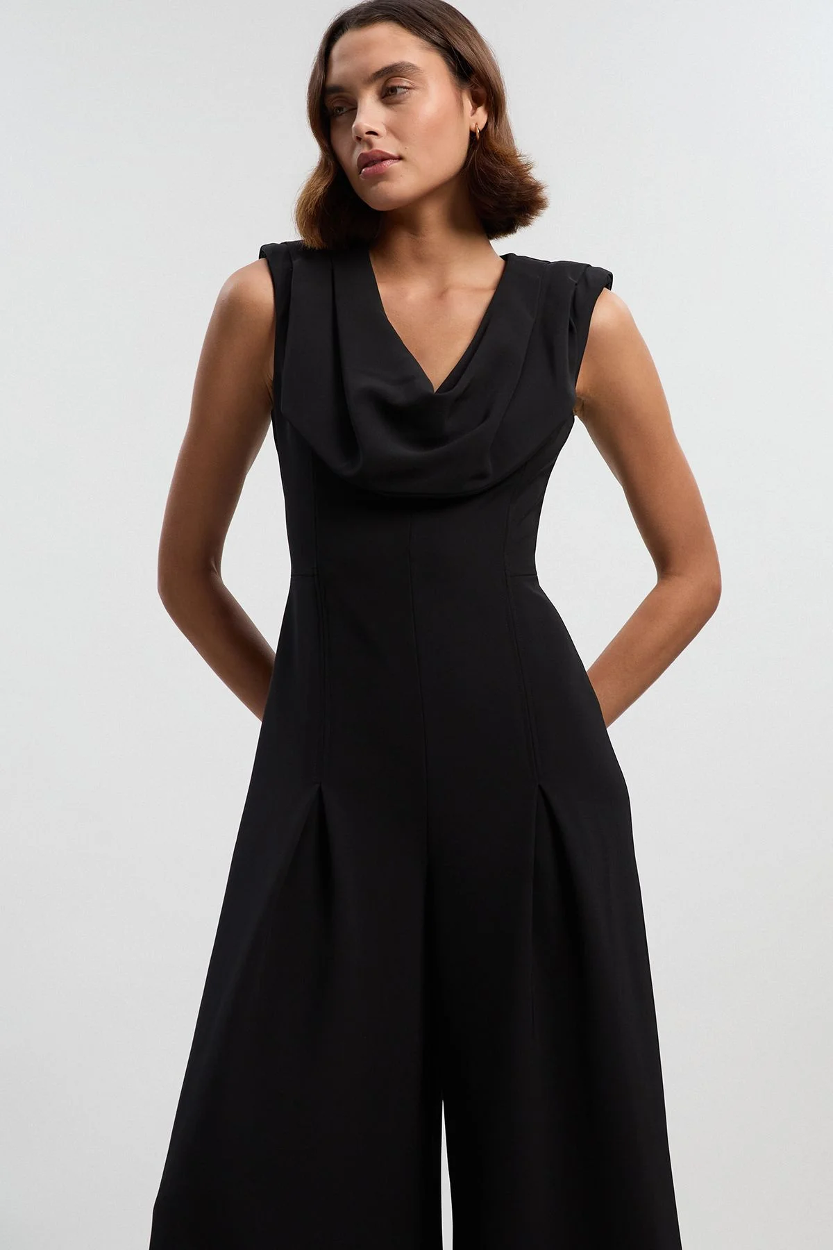 Tailored Drape Wide Leg Jumpsuit - 1