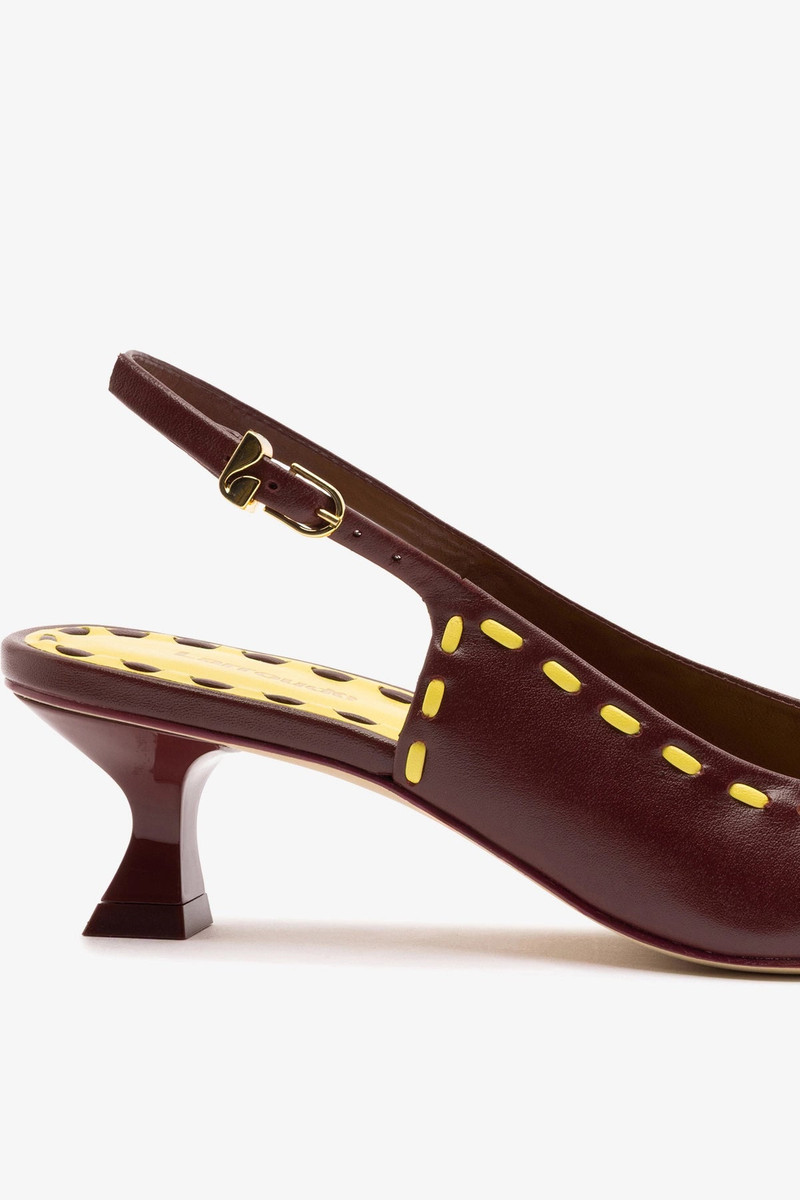 Jenny Pump In Burgundy and Lemonade Leather 5