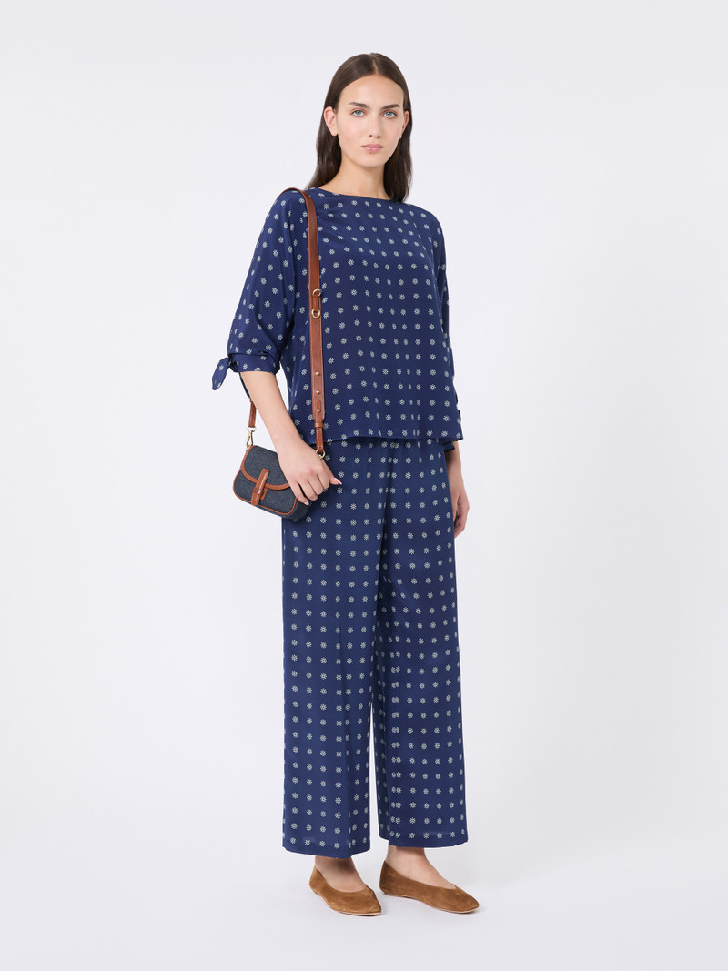WEEKEND Max Mara EUSEBIO Printed silk cropped trousers outlook