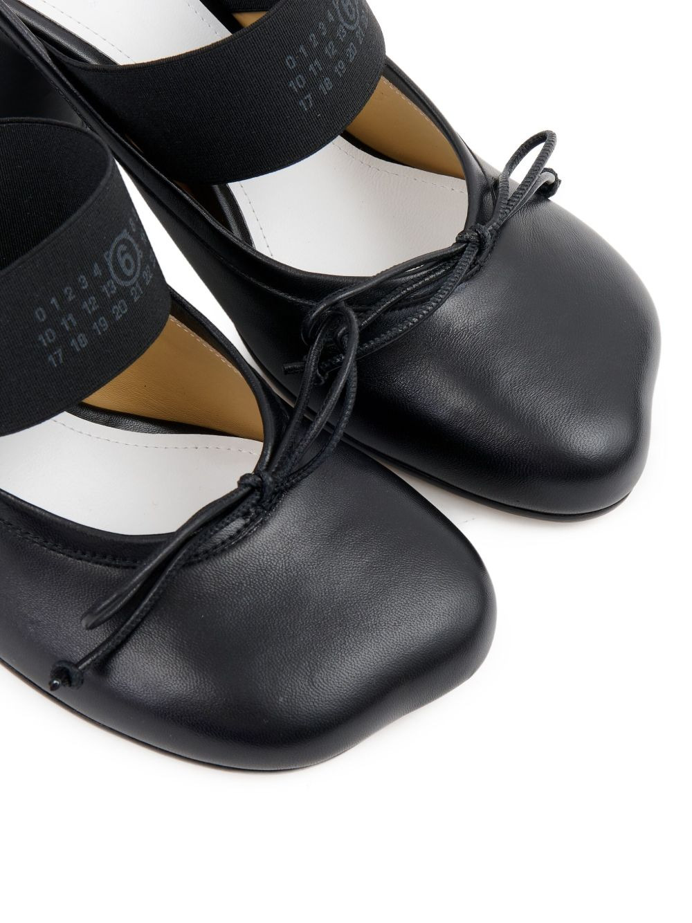 70mm logo-elastic Ballet mules - 5