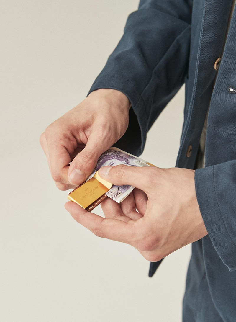 Nigel Cabourn Money Clip in Tan outlook