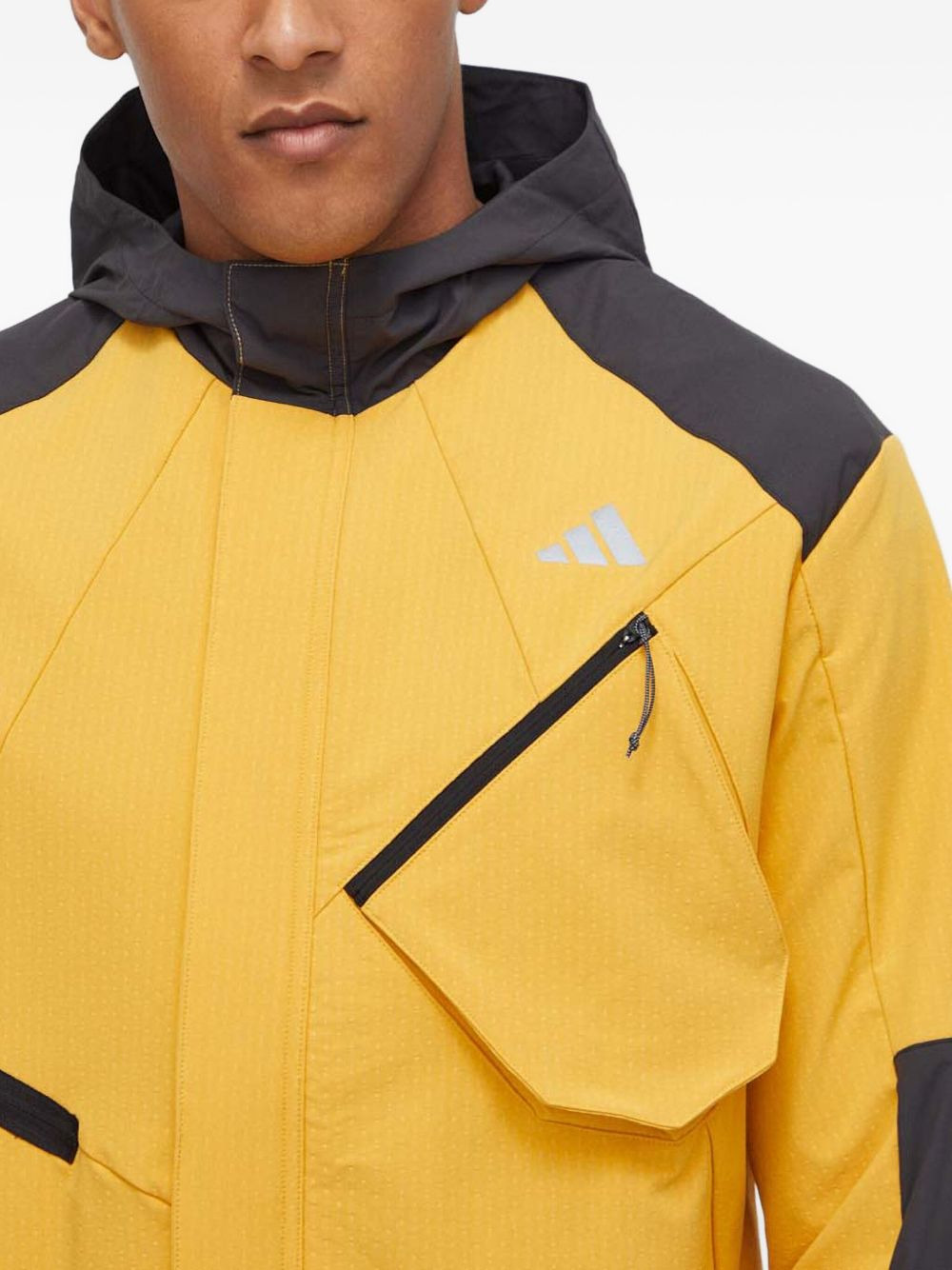 hooded colour-blocked jacket - 4