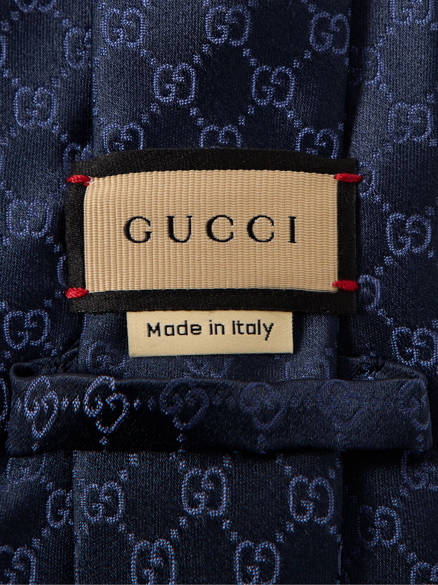 8cm Logo-Jacquard Silk Tie Navy - 3
