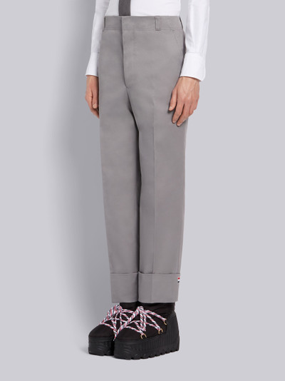 Thom Browne Medium Grey Cotton Twill Straight Leg Beltloop Trouser outlook