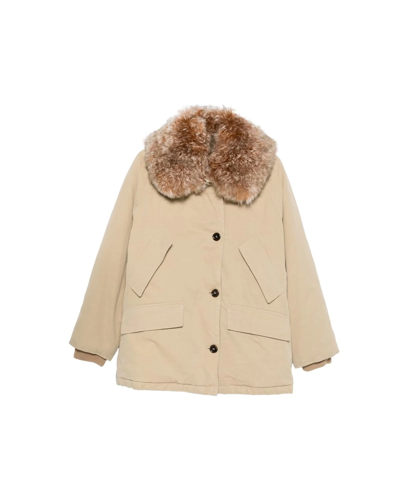Prada Beige Faux Fur Jacket - 1