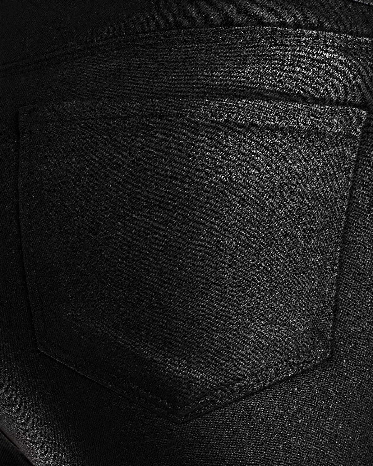 Selma High Rise Sleek Baby Bootcut Jeans in Noir Coated - 4
