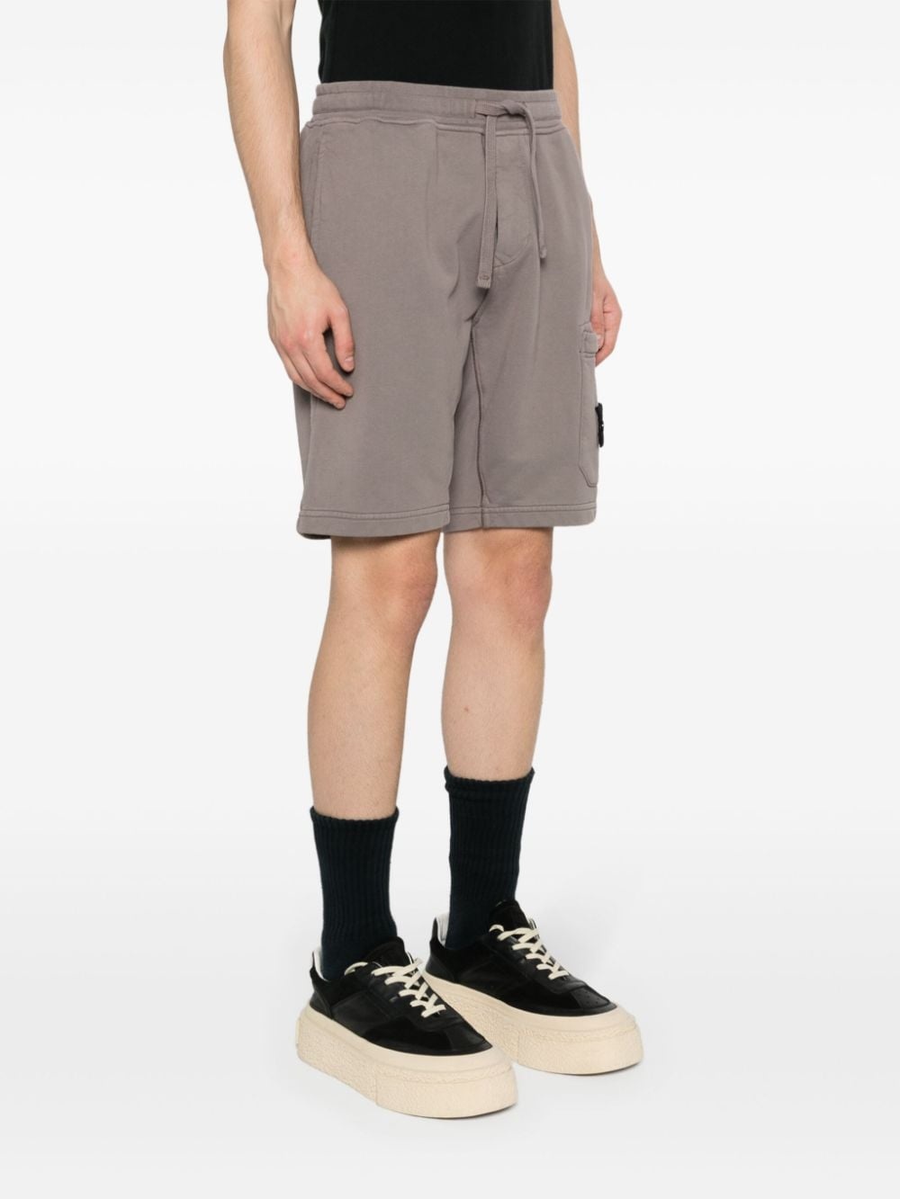 Compass-badge jersey shorts - 3