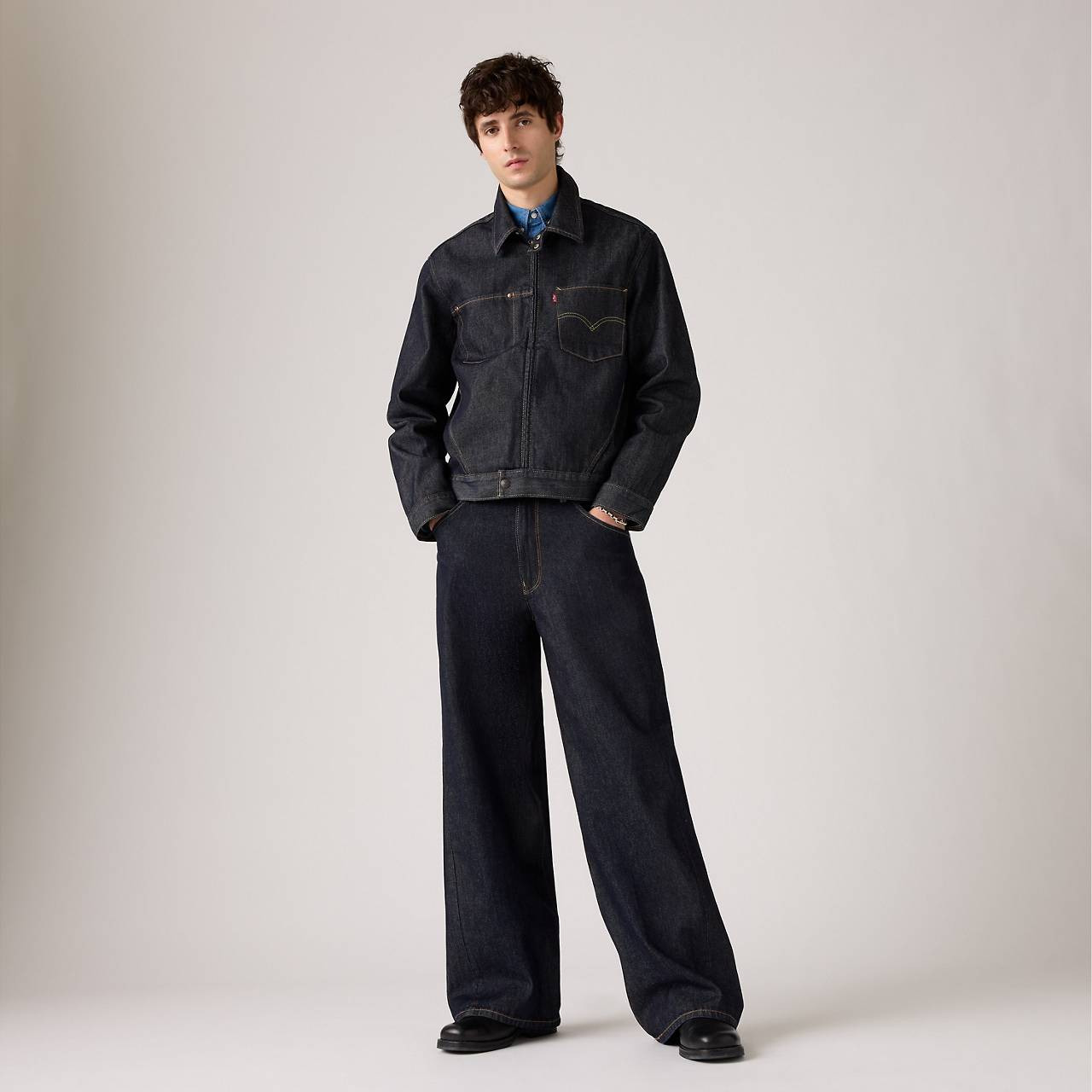 TWISTED BAGGY WIDE LEG MEN'S JEANS - 3