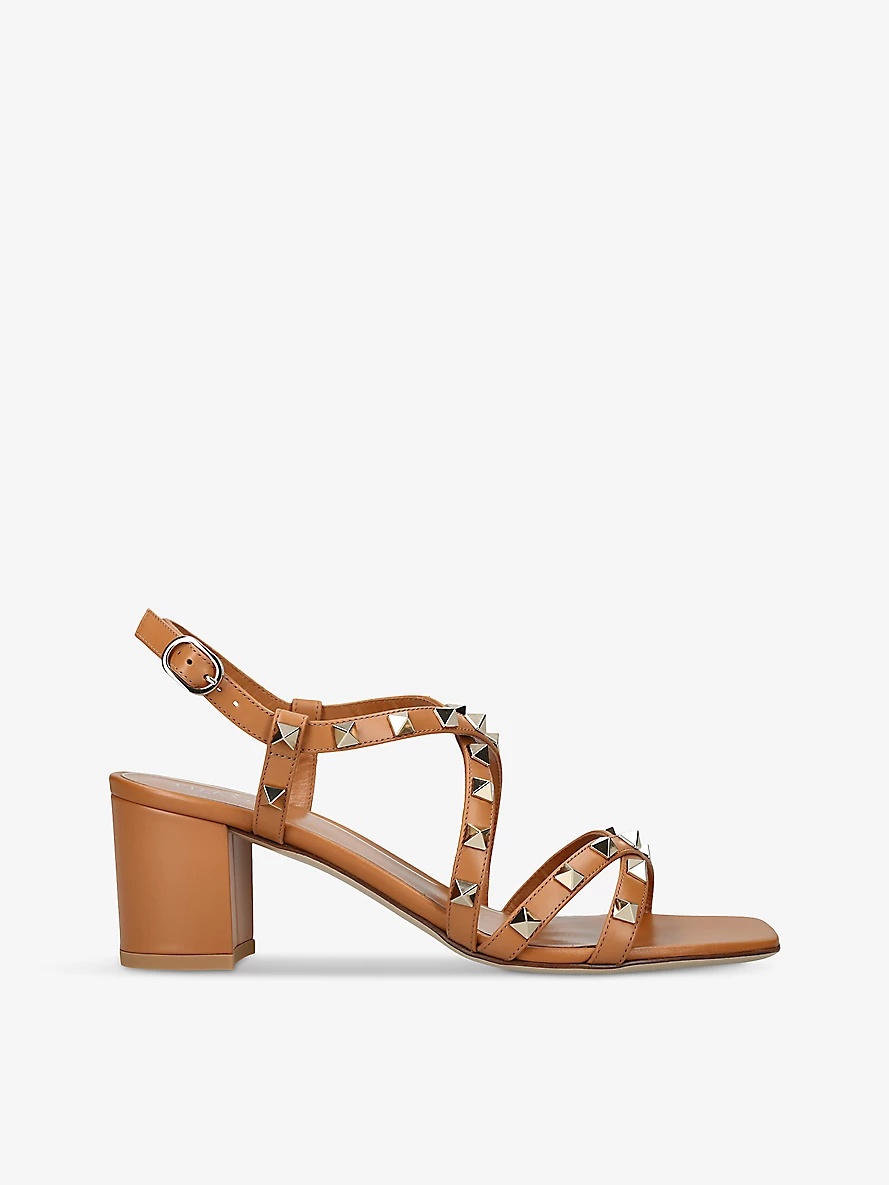 Rockstud 60 stud-embellished leather heeled sandals - 1