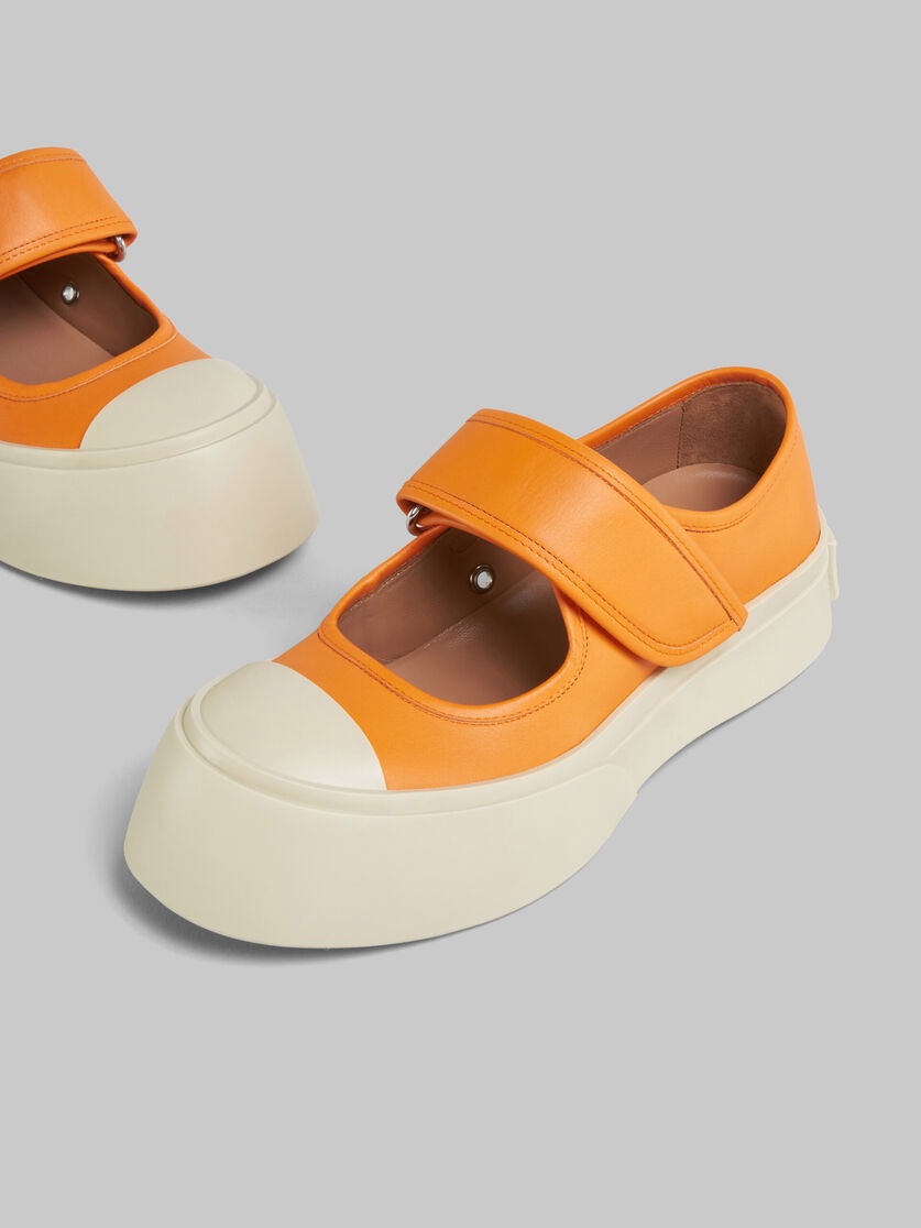 ORANGE NAPPA LEATHER MARY JANE SNEAKER - 5