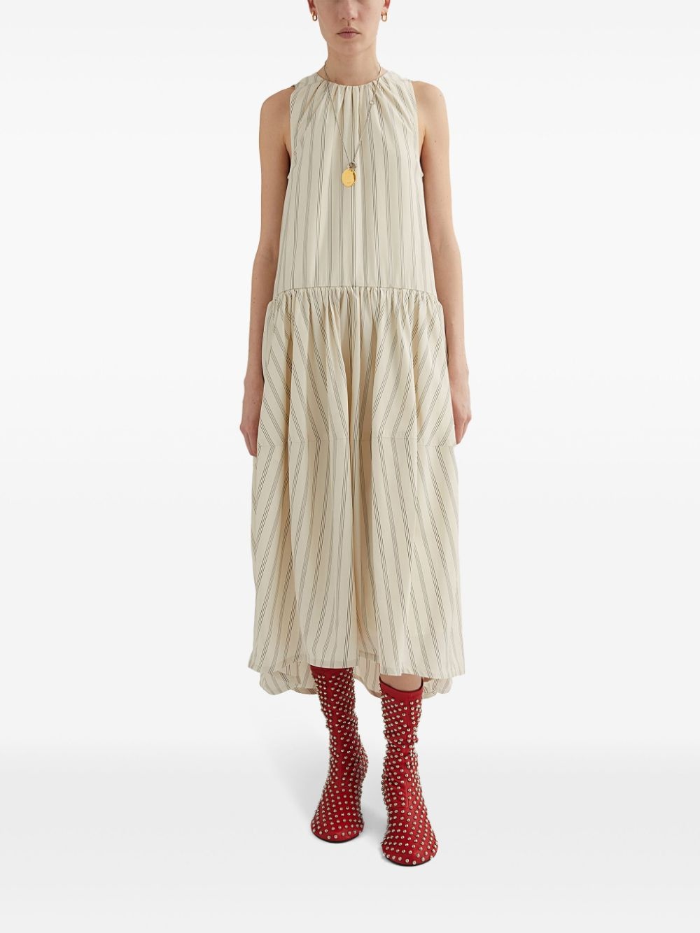 striped midi dress - 2