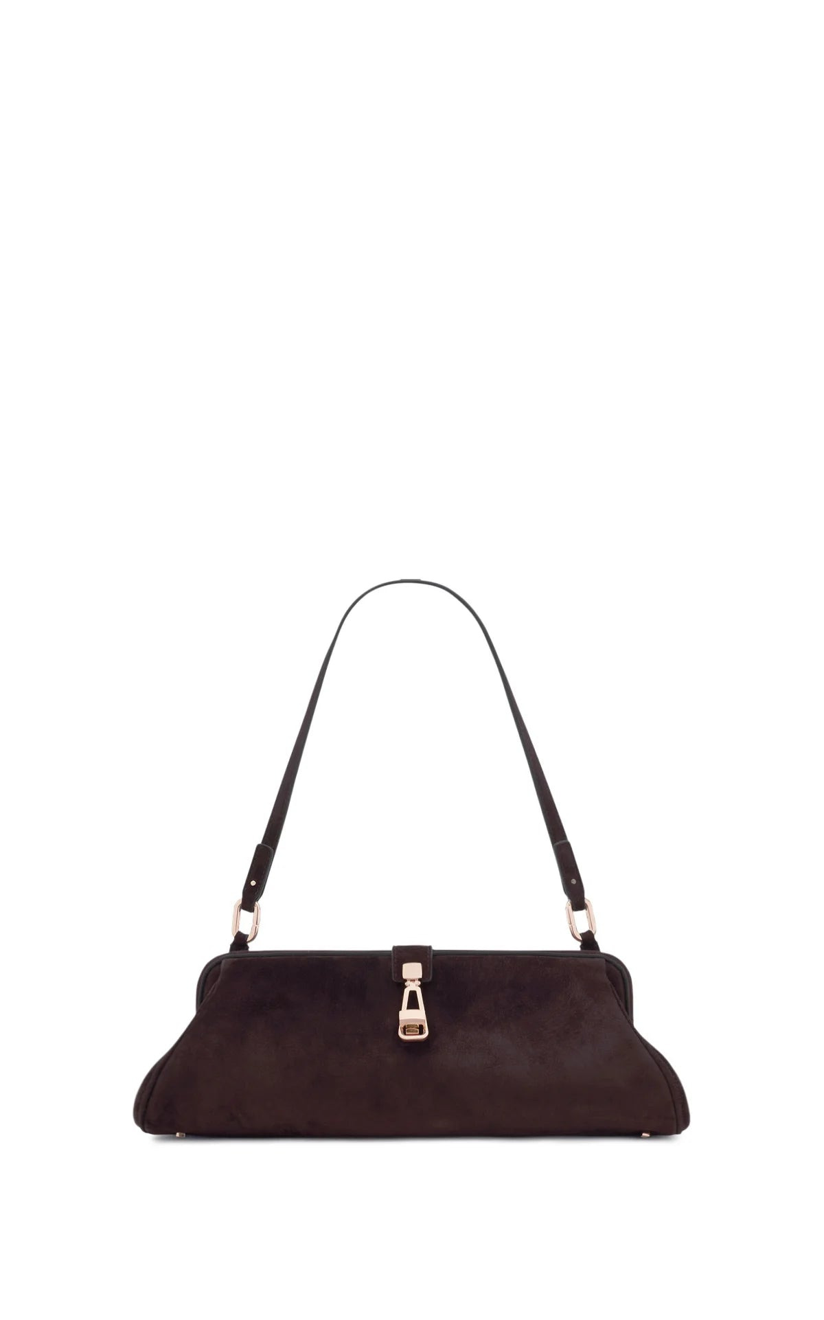 Paola Clutch in Dark Brown Suede - 3
