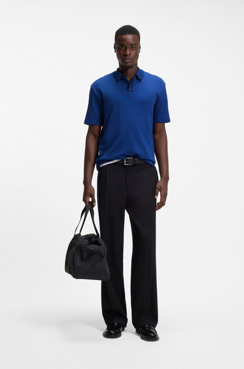 HUGO LUXURY COTTON POLO SHIRT WITH CONTRAST TRIM outlook