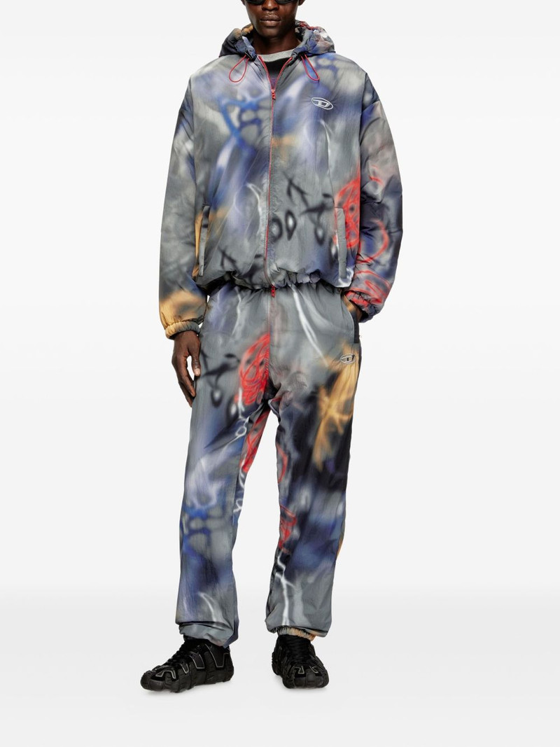 Diesel J-MIRR graffiti print hooded jacket outlook