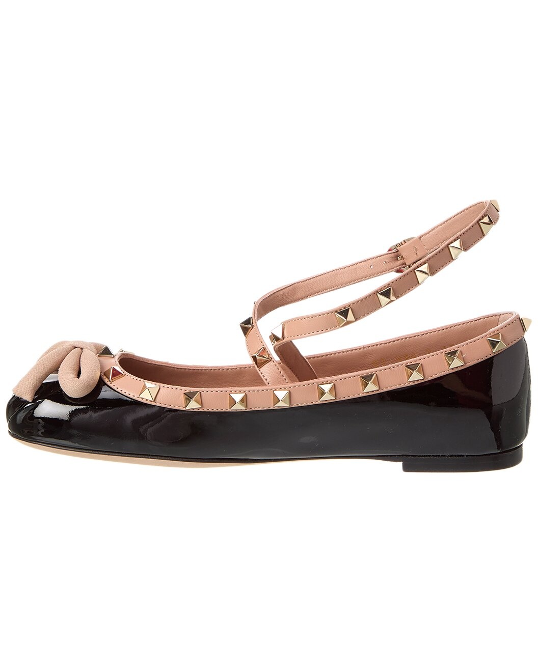 Valentino Rockstud Patent Ankle Strap Ballerina Flat - 2