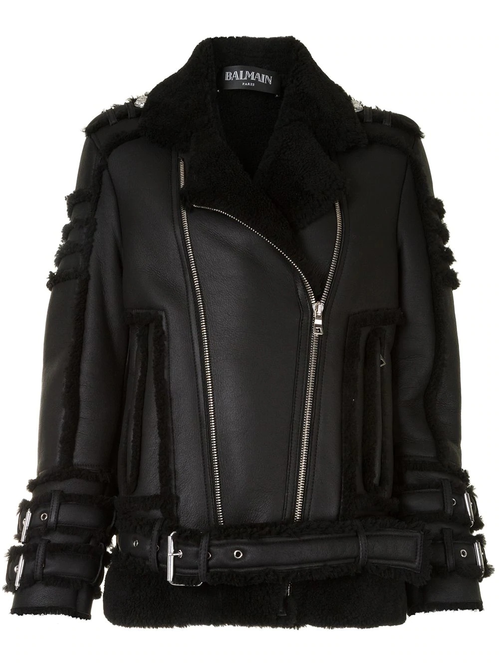 leather biker jacket - 1