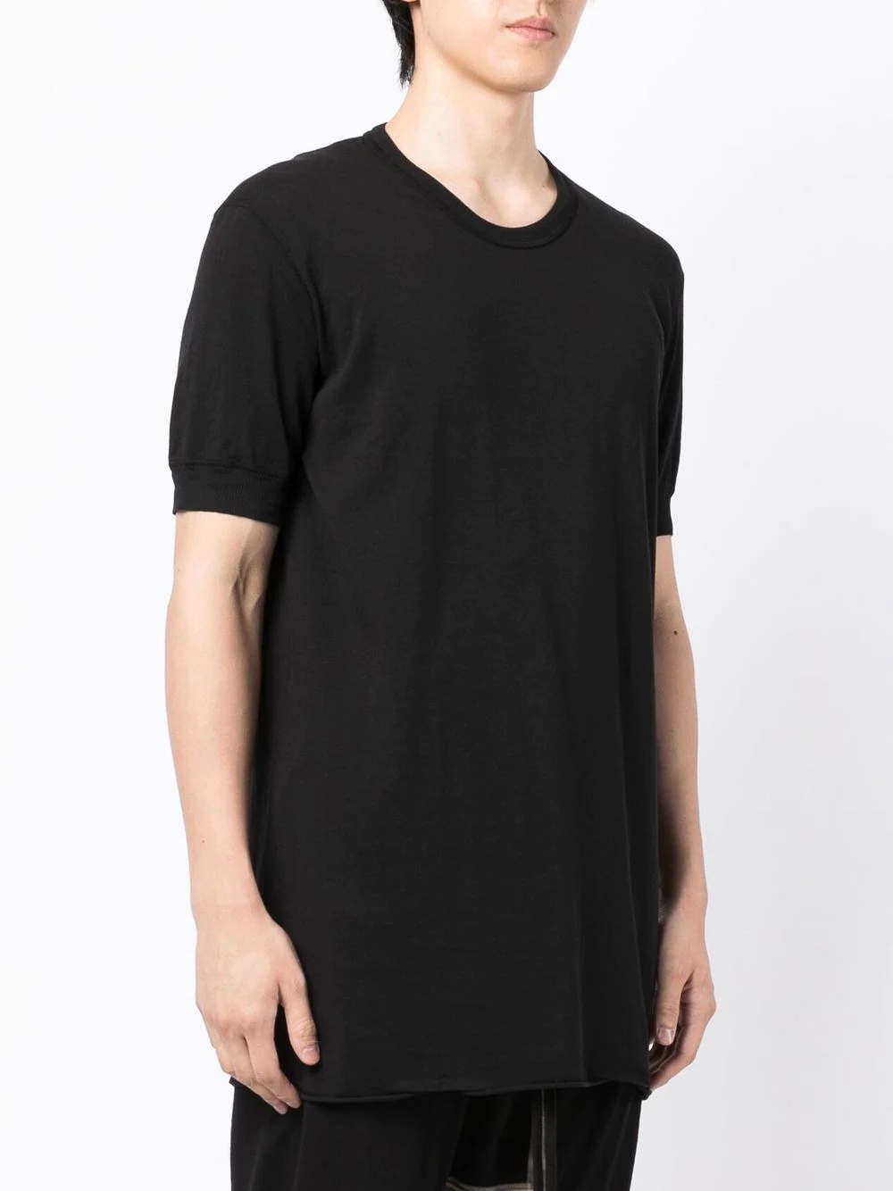 ribbed-edge cotton T-shirt - 3