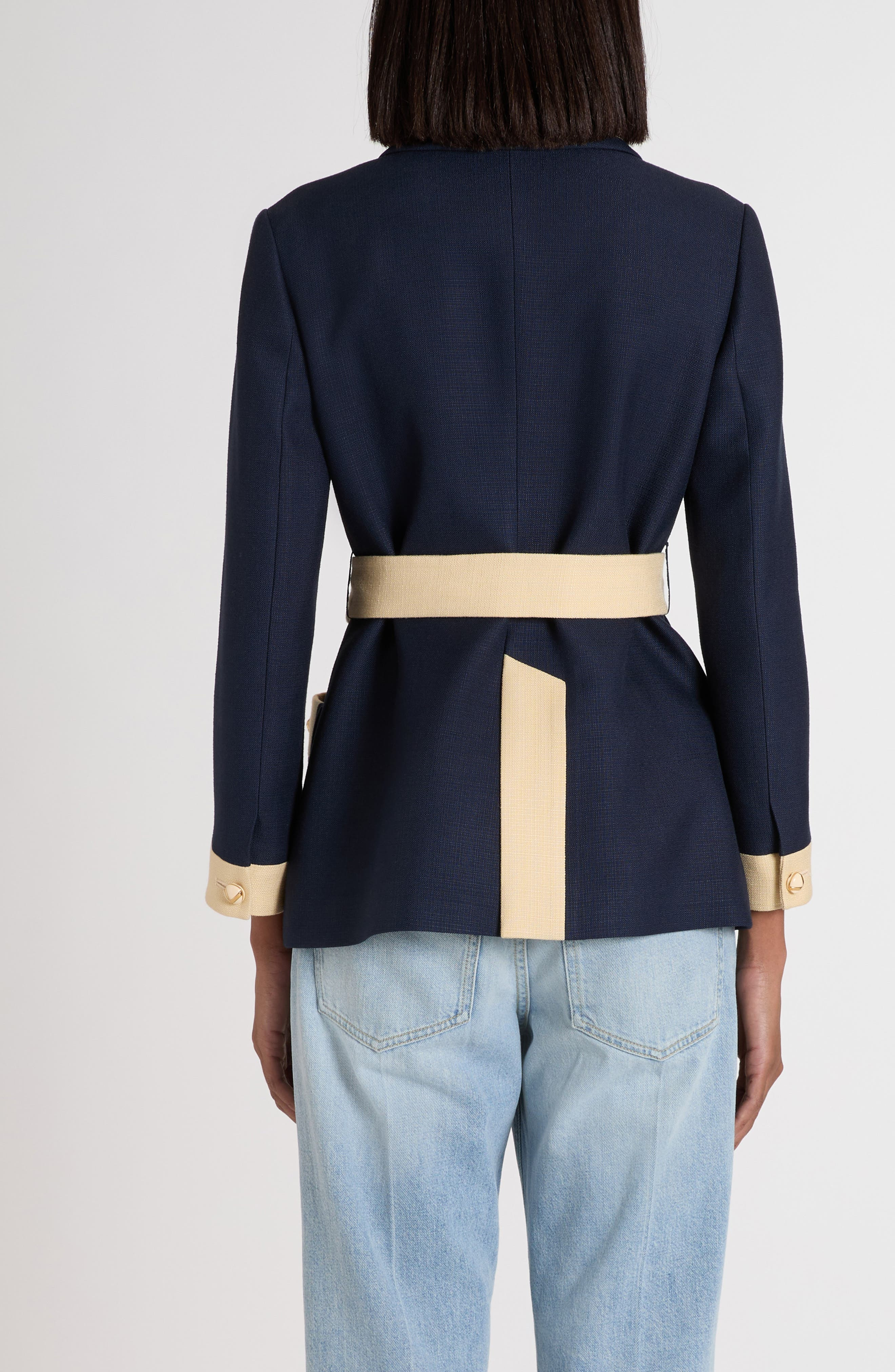 Valentino Garavani Caban Belted Jacket in Brown/Blue at Nordstrom - 3