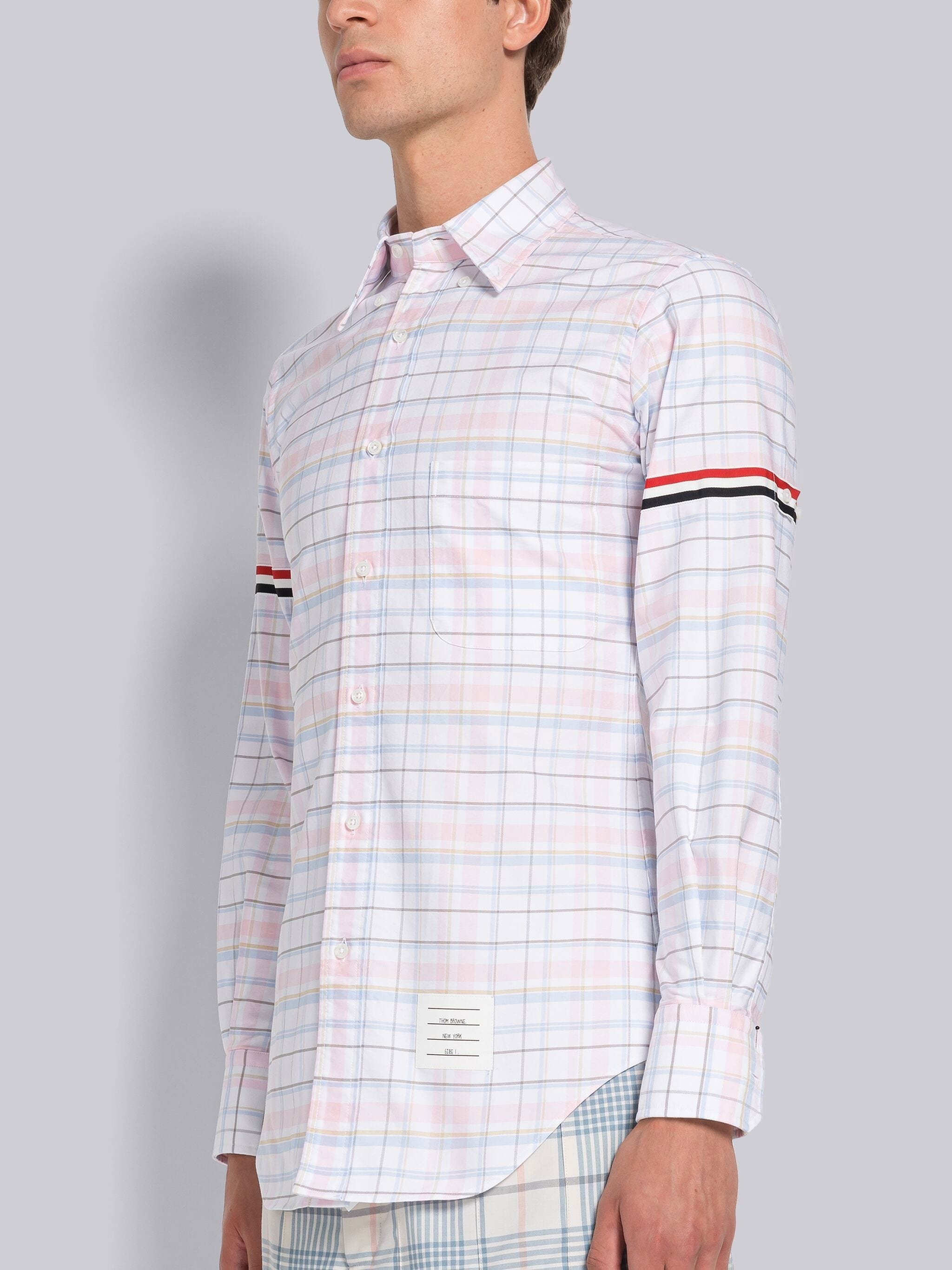 PLAID OXFORD ARMBAND POINT COLLAR SHIRT - 2