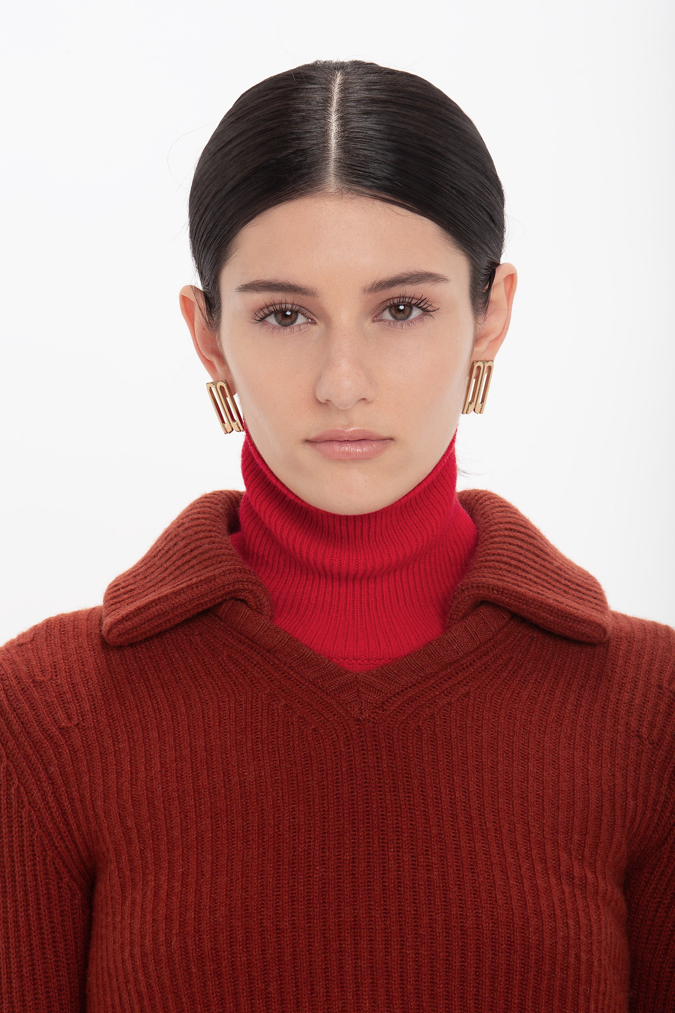 Double Collared Jumper In Russet - 6