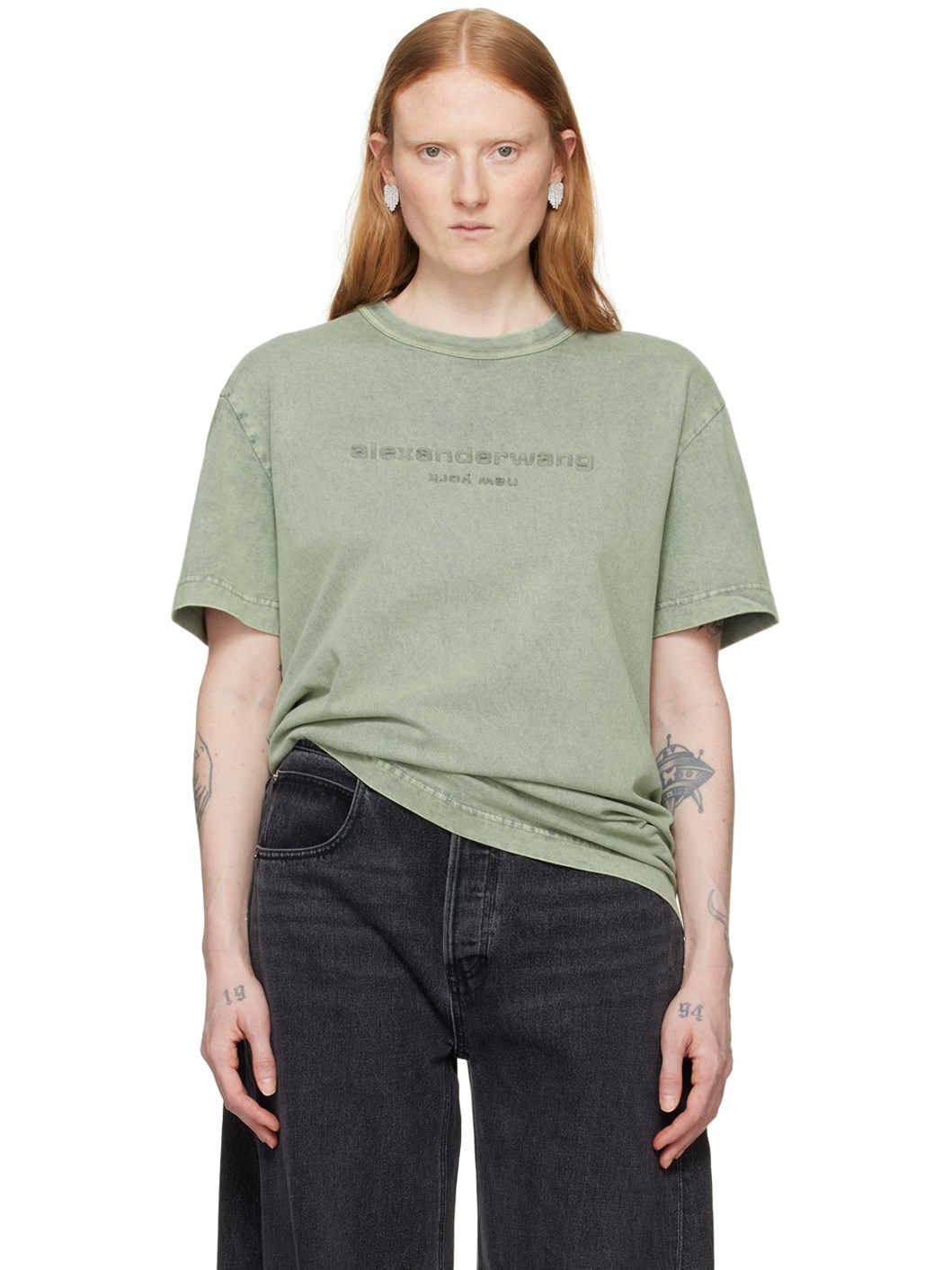 Green Embossed T-Shirt - 1