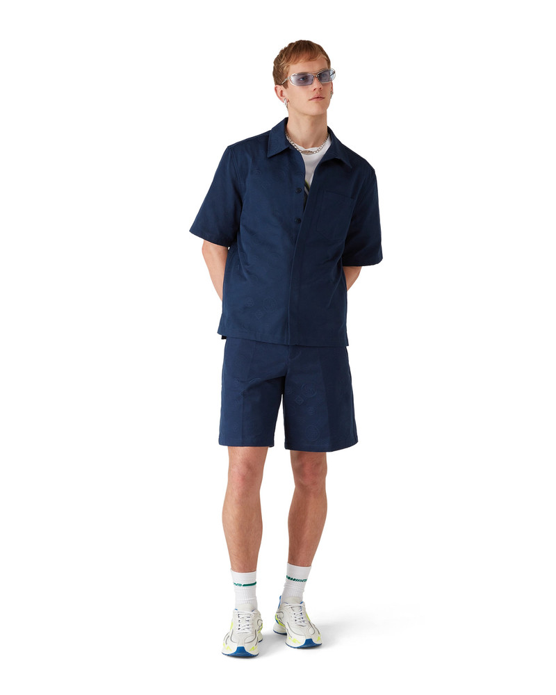 CASABLANCA Navy Monogram Shorts outlook
