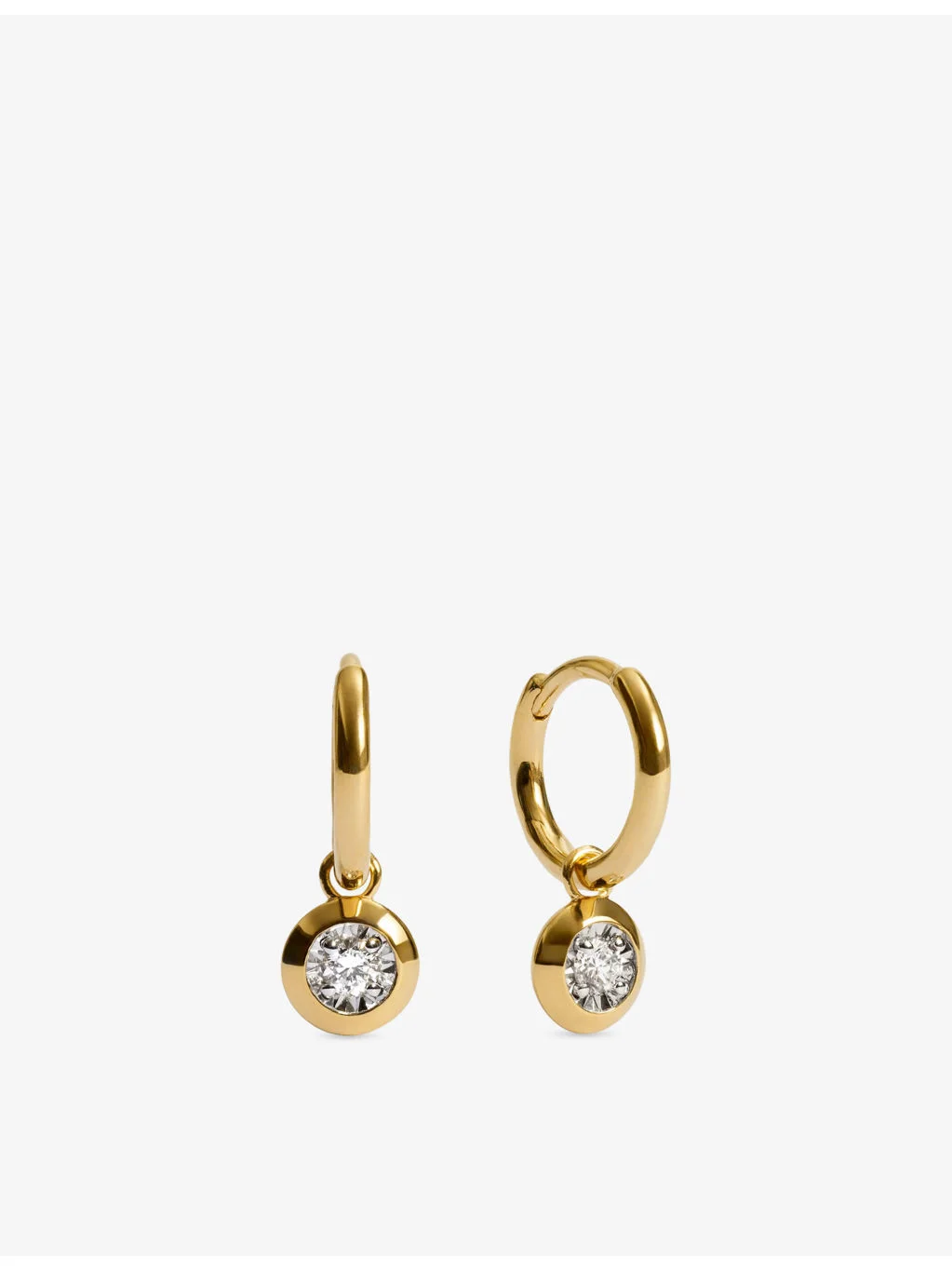 Round 18ct Gold Vermeil And Lab Grown Diamond Huggie Earrings - 1