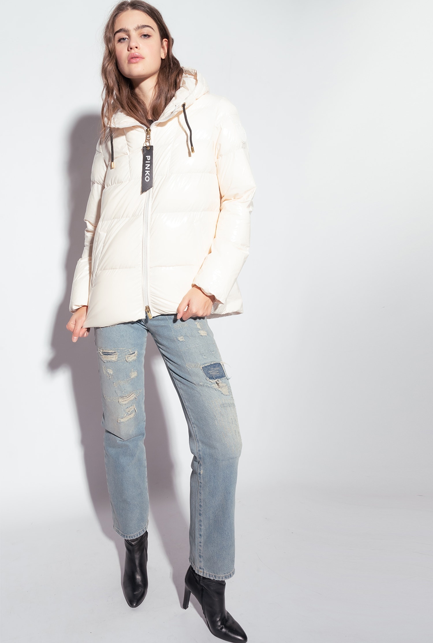 CRYSTAL NYLON PEA JACKET - 4