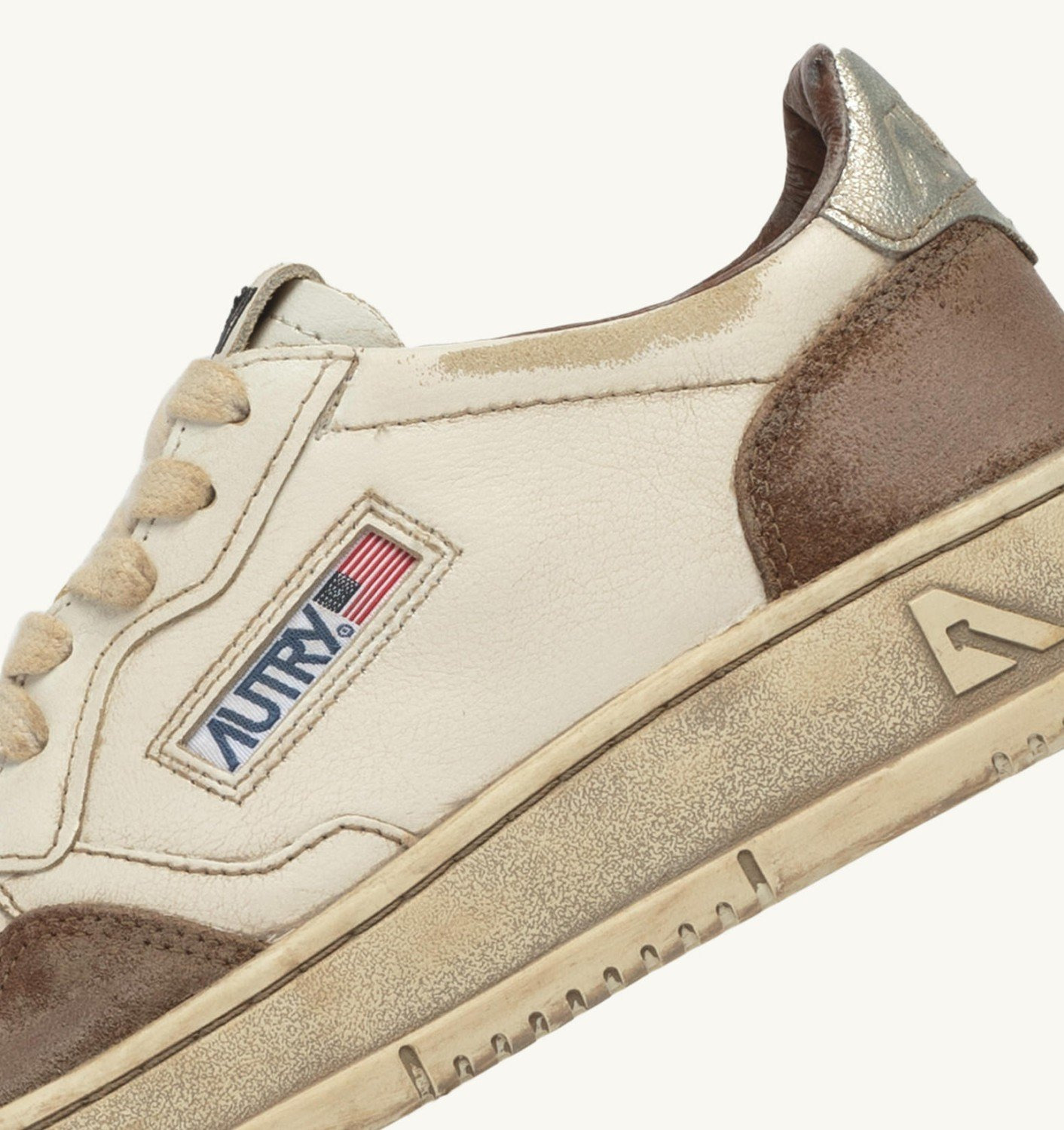 MEDALIST LOW SNEAKERS SUPER VINTAGE IN WHITE AND SILVER LEATHER AND BURNED SUEDE - 6