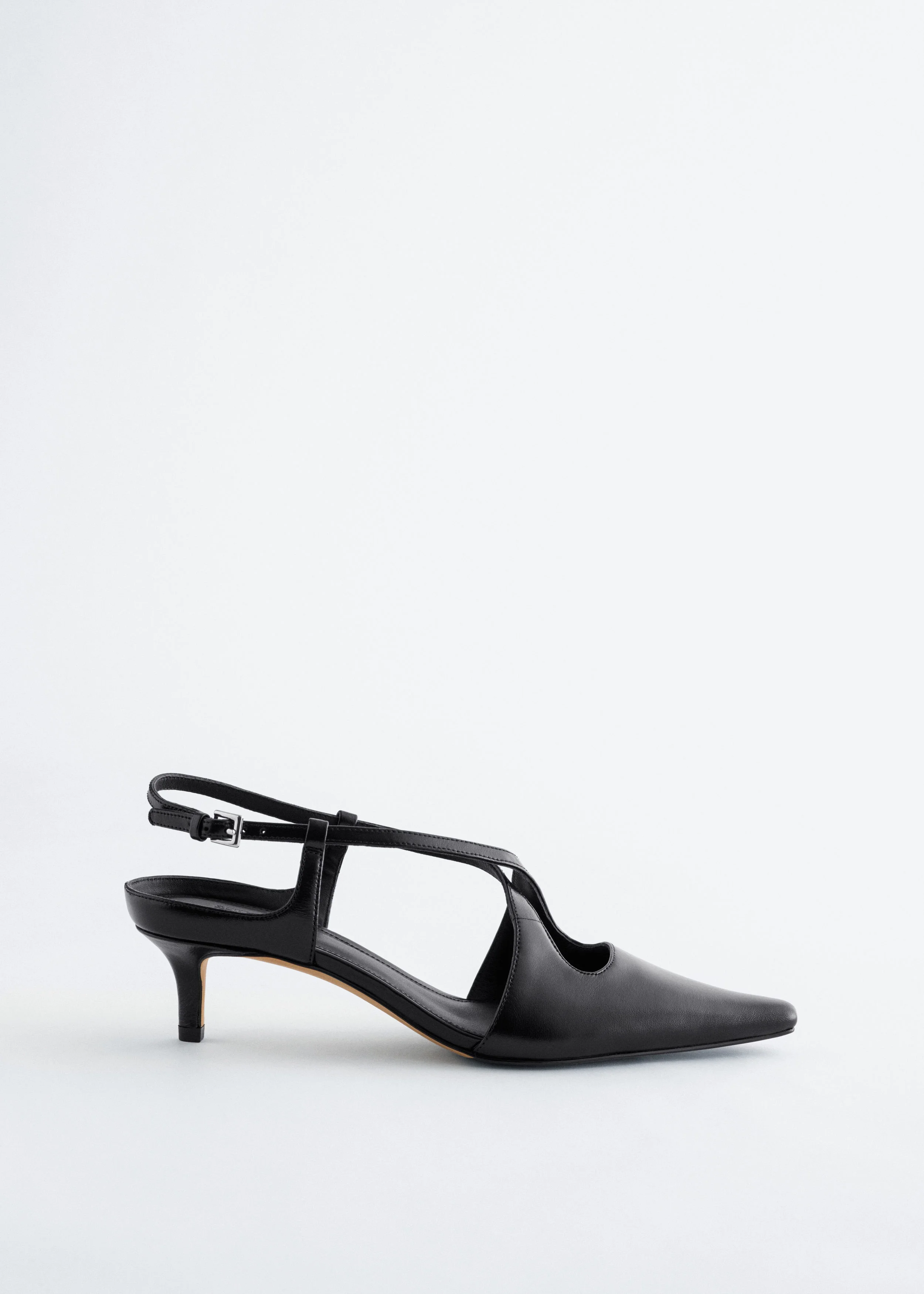 Criss-Cross Leather Slingback Pumps - 1