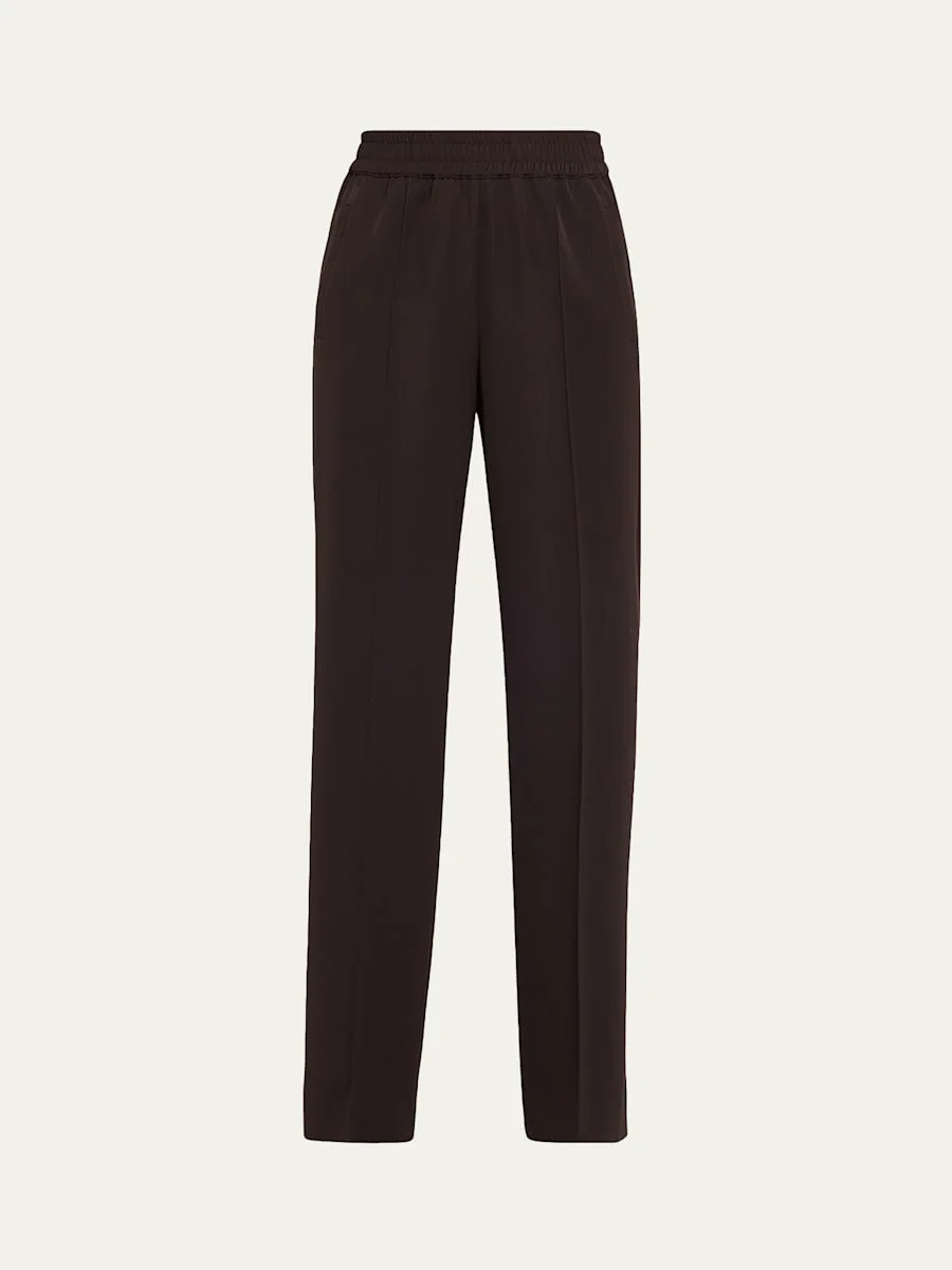 Straight-Leg Gabardine Pull-On Pants - 1