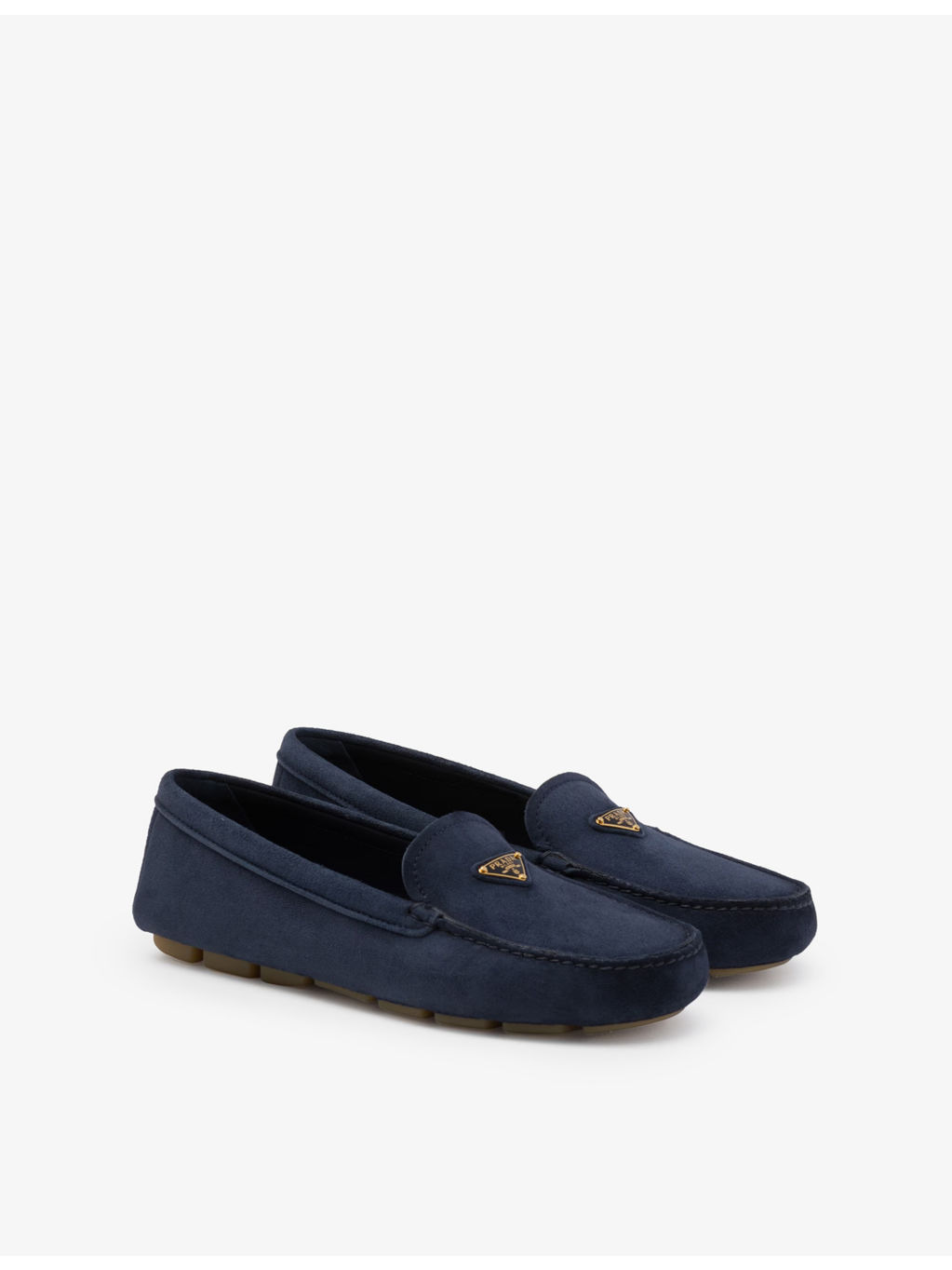 Logo-plaque suede driving loafers - 3