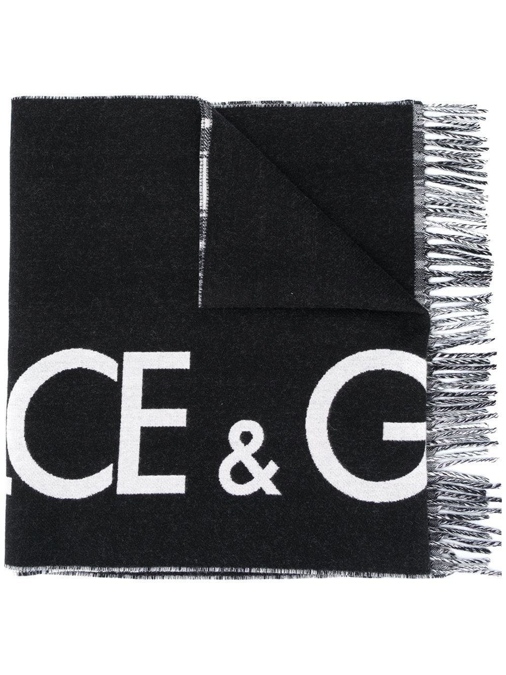 reversible logo cashmere-wool blend scarf with check print - 1